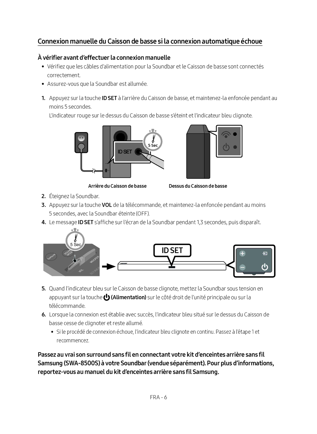 Samsung HW-M360/EN manual Arrière du Caisson de basse 