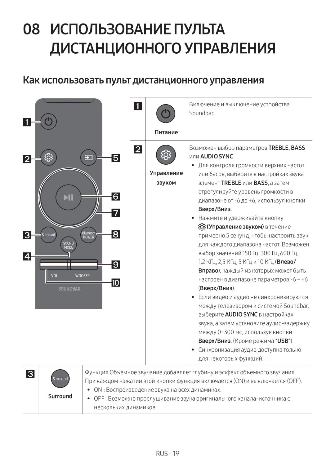 Samsung HW-M360/RU manual Использование Пульта, Дистанционного Управления, Как использовать пульт дистанционного управления 