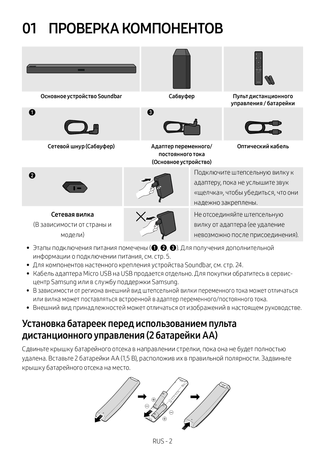 Samsung HW-M360/RU manual 01 Проверка Компонентов 