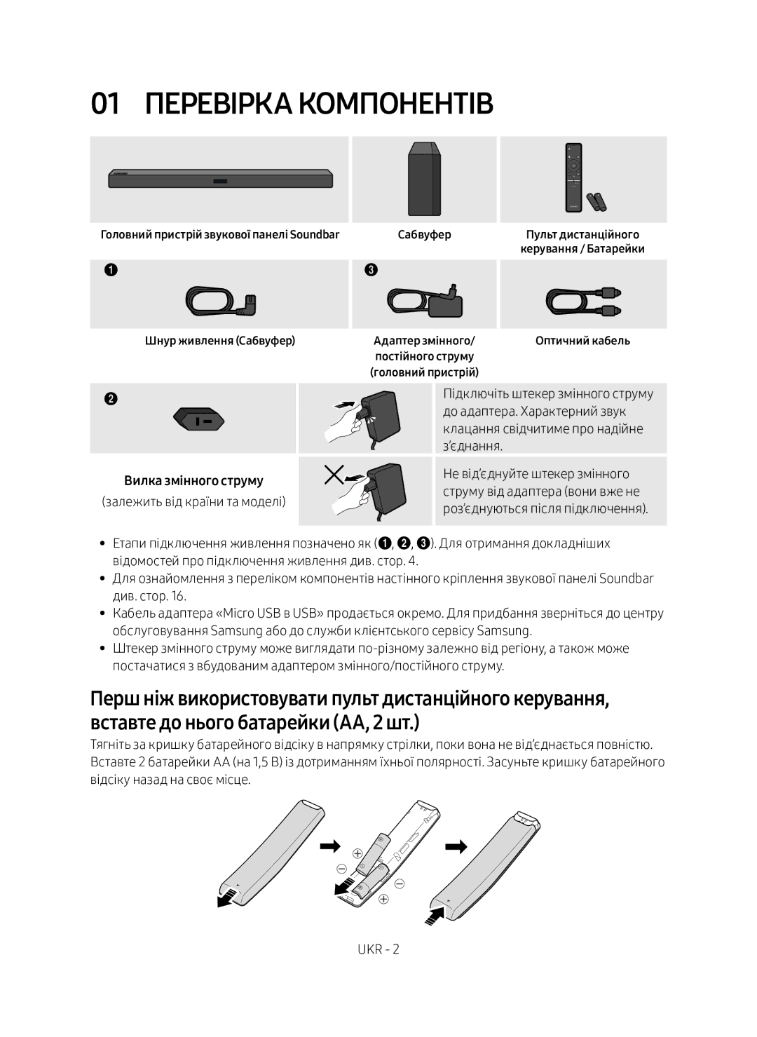 Samsung HW-M360/RU manual 01 Перевірка компонентів 