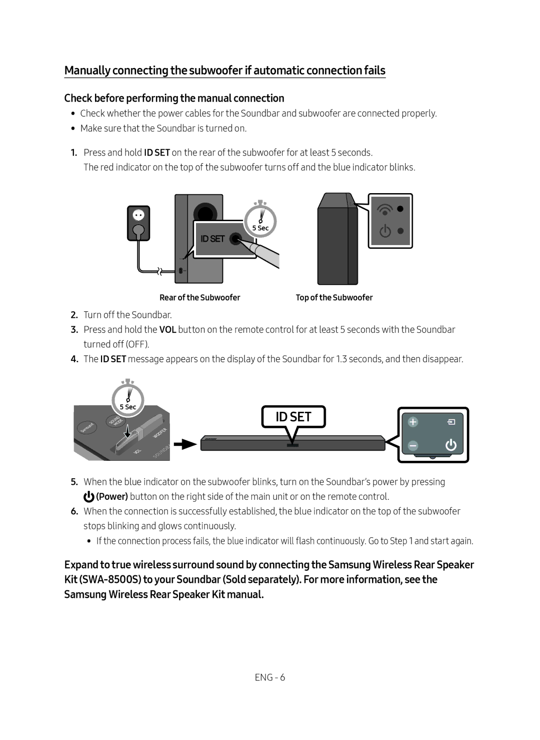 Samsung HW-M360/XV Check before performing the manual connection, Rear of the Subwoofer 