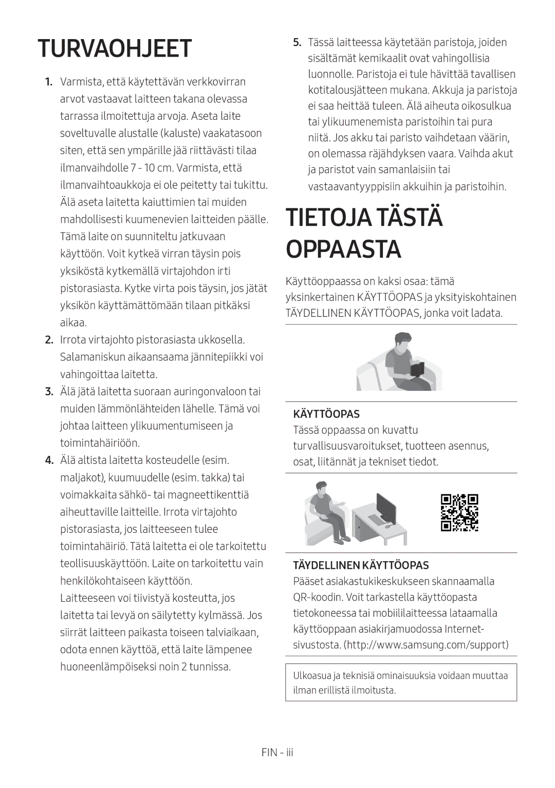 Samsung HW-M369/XE manual Turvaohjeet, Tietoja Tästä Oppaasta 