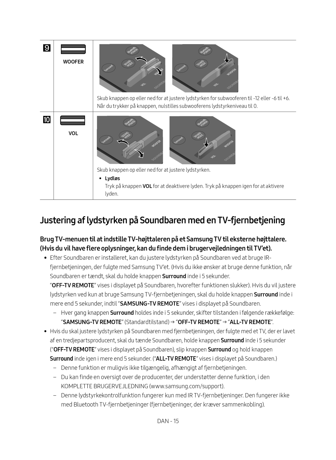 Samsung HW-M369/XE manual Lydløs 