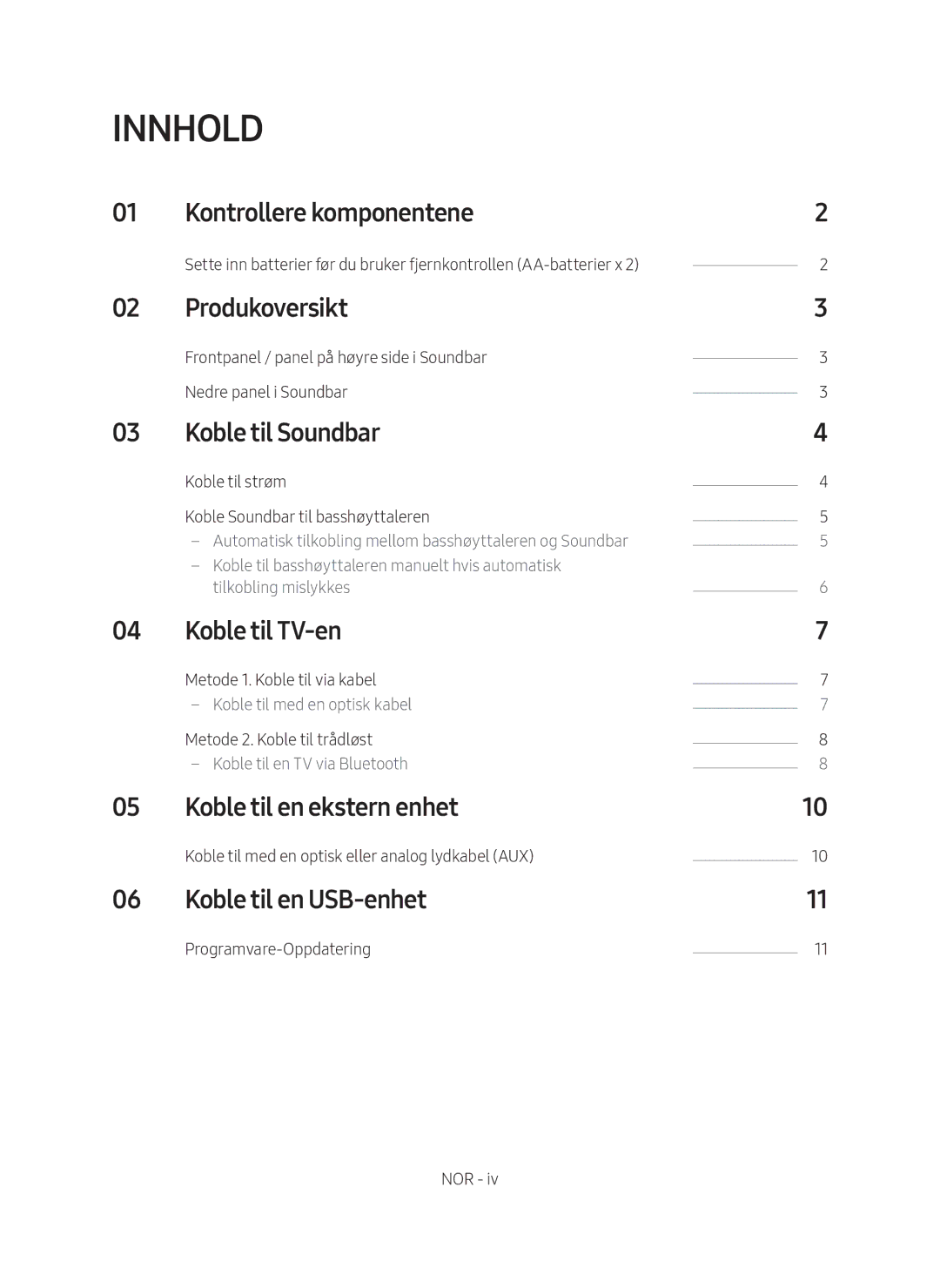 Samsung HW-M369/XE manual Innhold 