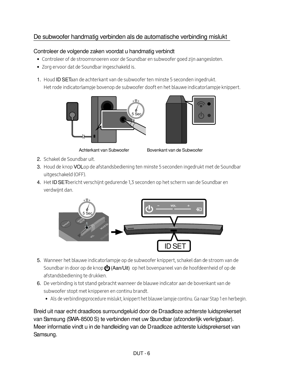 Samsung HW-M4500/EN manual Achterkant van Subwoofer 