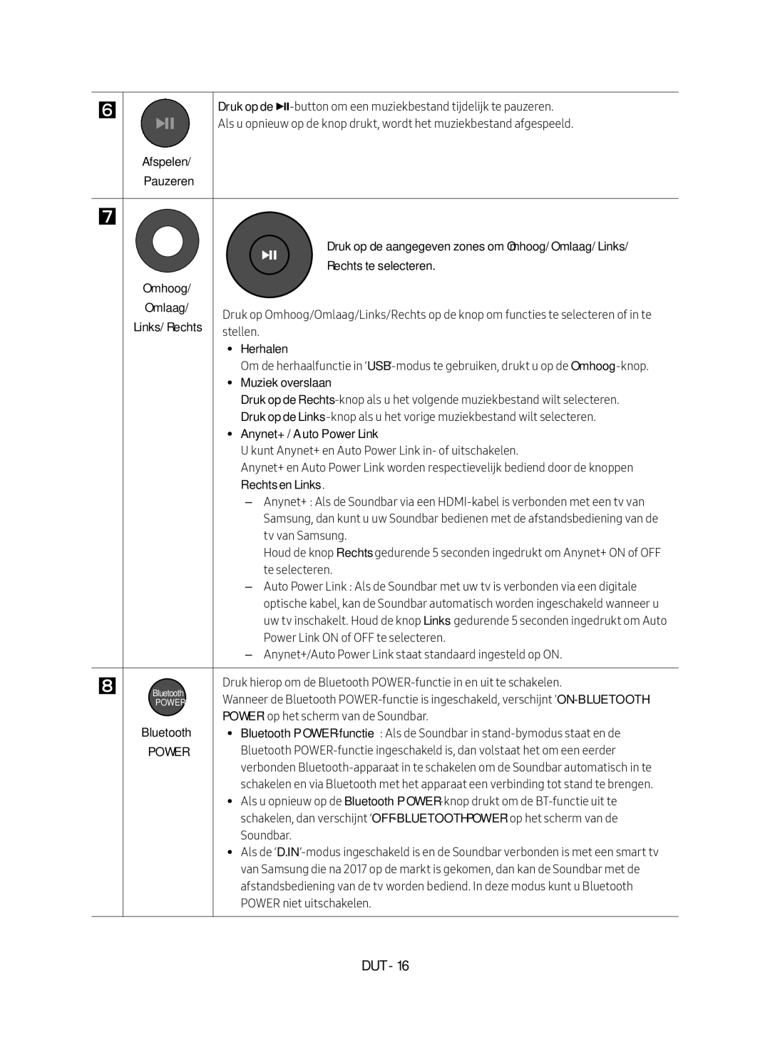 Samsung HW-M4500/EN manual Druk op de aangegeven zones om Omhoog/Omlaag/Links, Omhoog Rechts te selecteren, Herhalen 