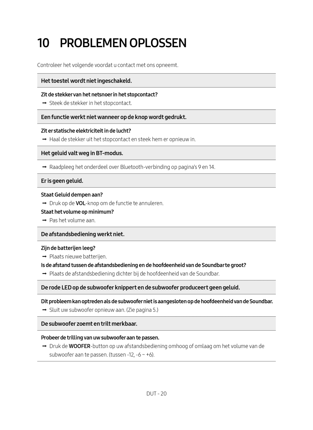 Samsung HW-M4500/EN manual Problemen Oplossen 