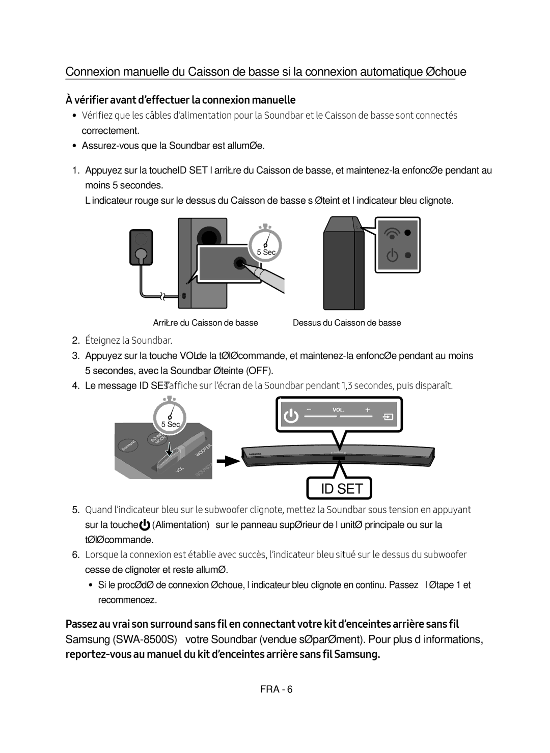 Samsung HW-M4500/EN manual Arrière du Caisson de basse 