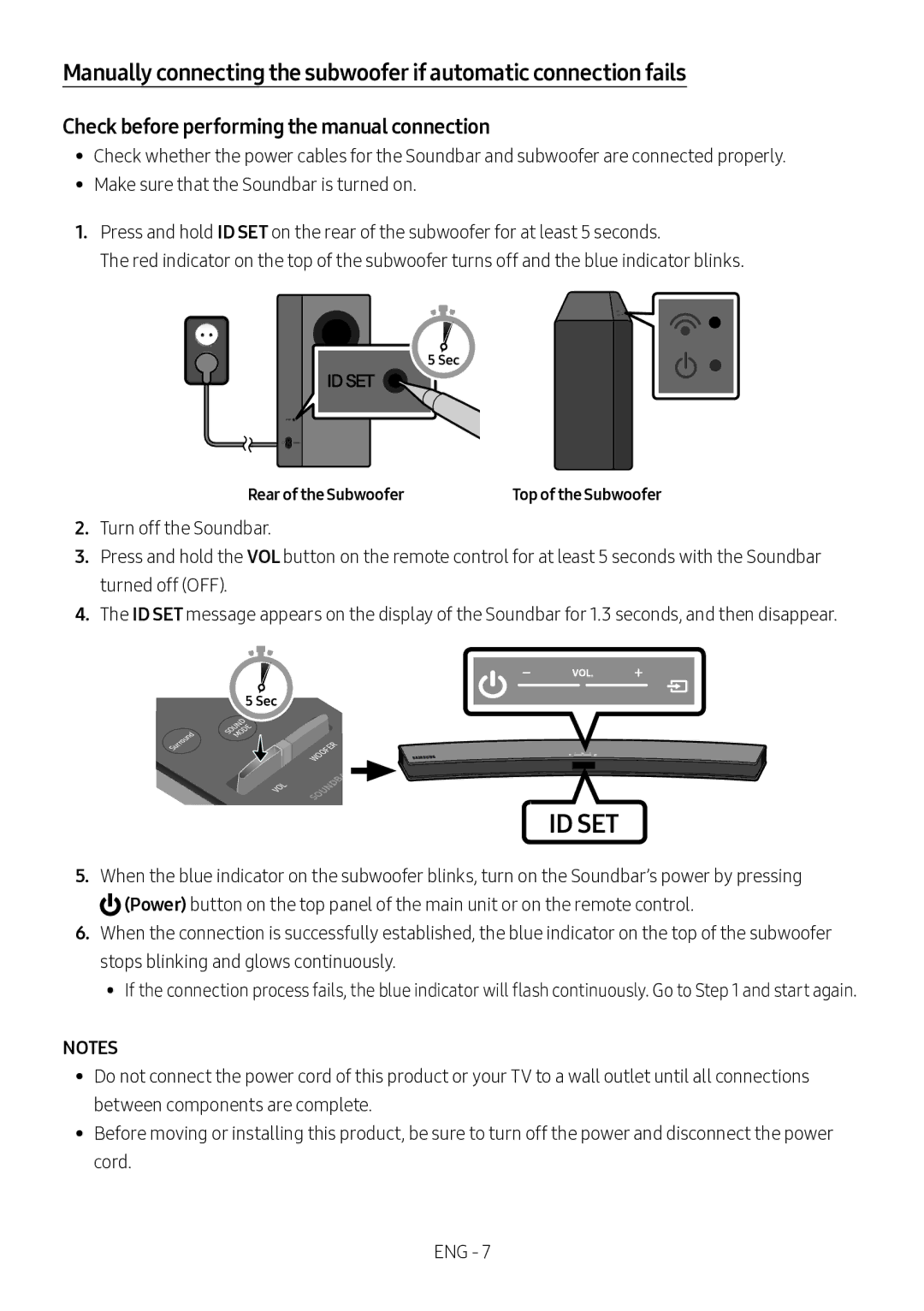 Samsung HW-M4500/XV Check before performing the manual connection, Rear of the Subwoofer 