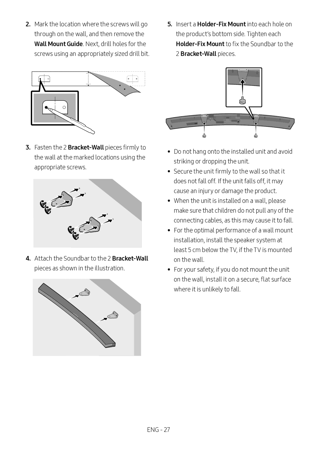 Samsung HW-M4500/XV manual Bracket-Wall pieces 