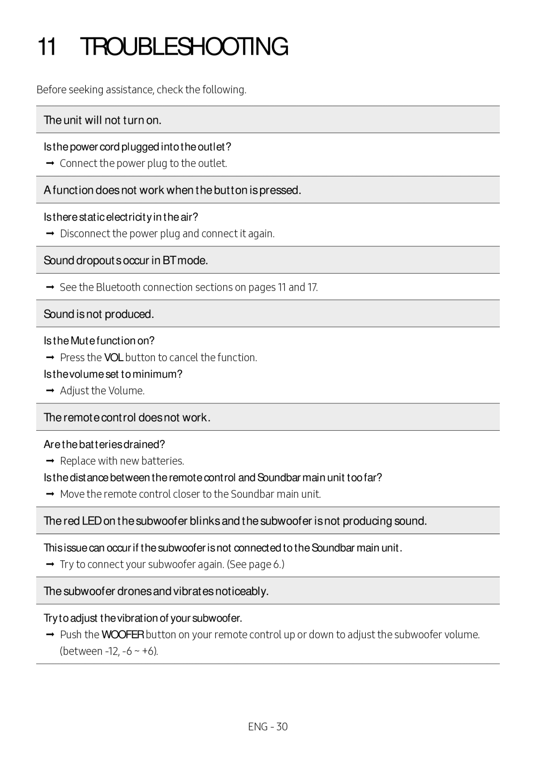 Samsung HW-M4500/XV manual Troubleshooting 