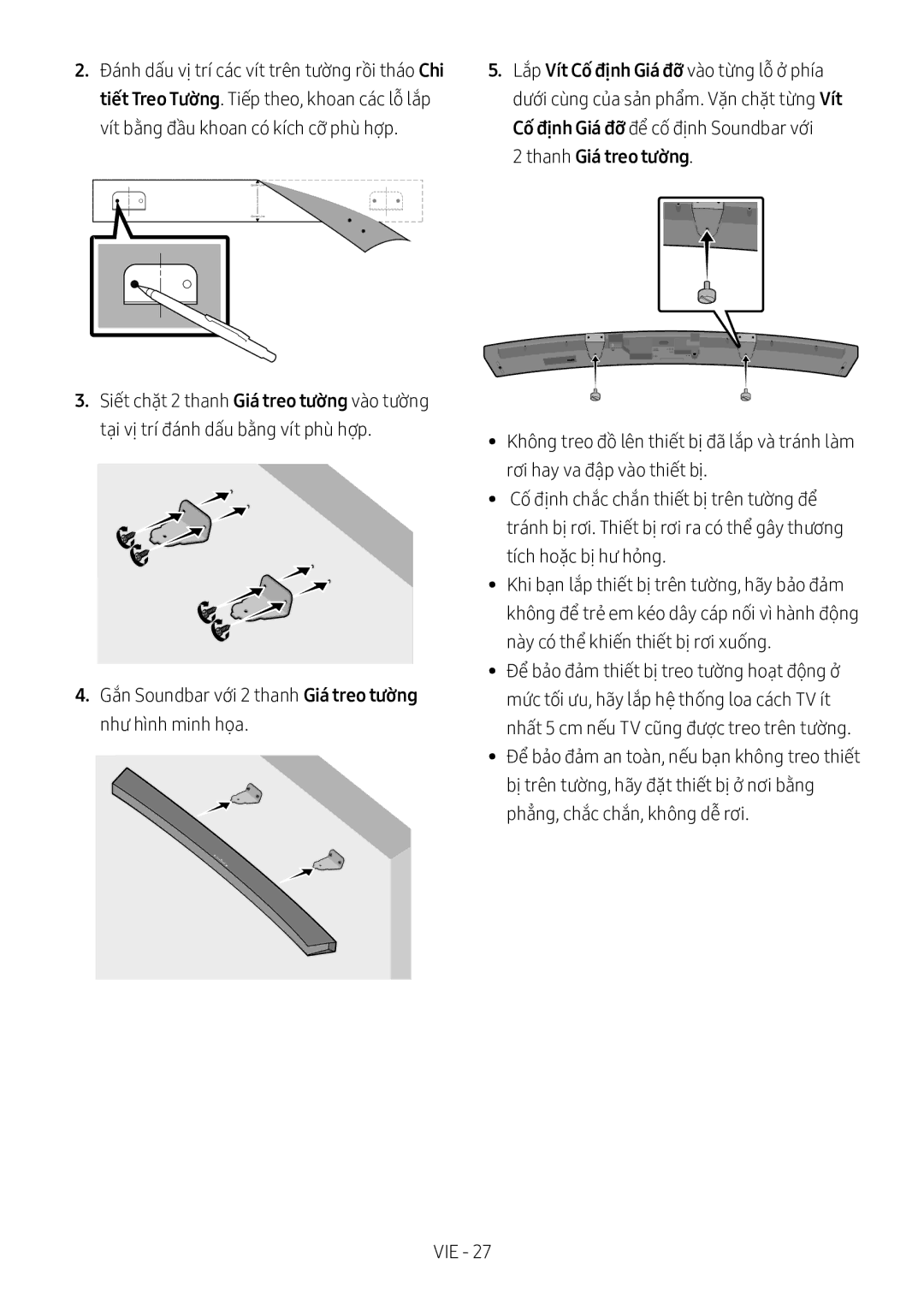 Samsung HW-M4500/XV manual Thanh Giá treo tường 