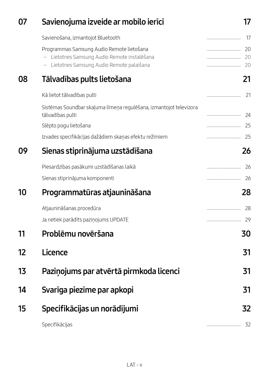 Samsung HW-M4500/EN Savienojuma izveide ar mobilo ierīci, Tālvadības pults lietošana, Sienas stiprinājuma uzstādīšana 