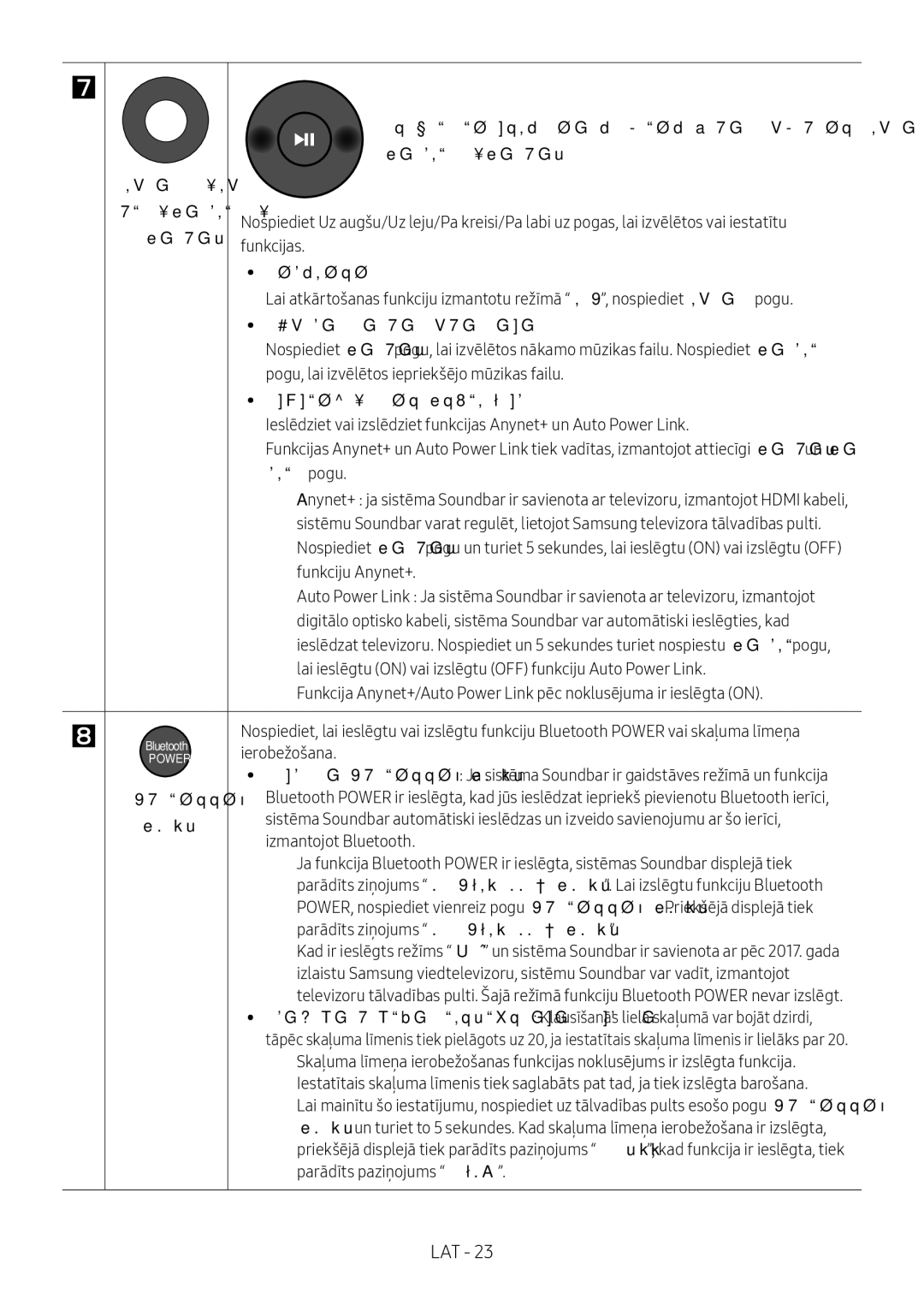 Samsung HW-M4500/ZF, HW-M4500/ZG Uz augšu/Uz Pa kreisi/Pa labi, Funkcijas, Atkārtot, Mūzikas faila izlaišana, Kreisi pogu 