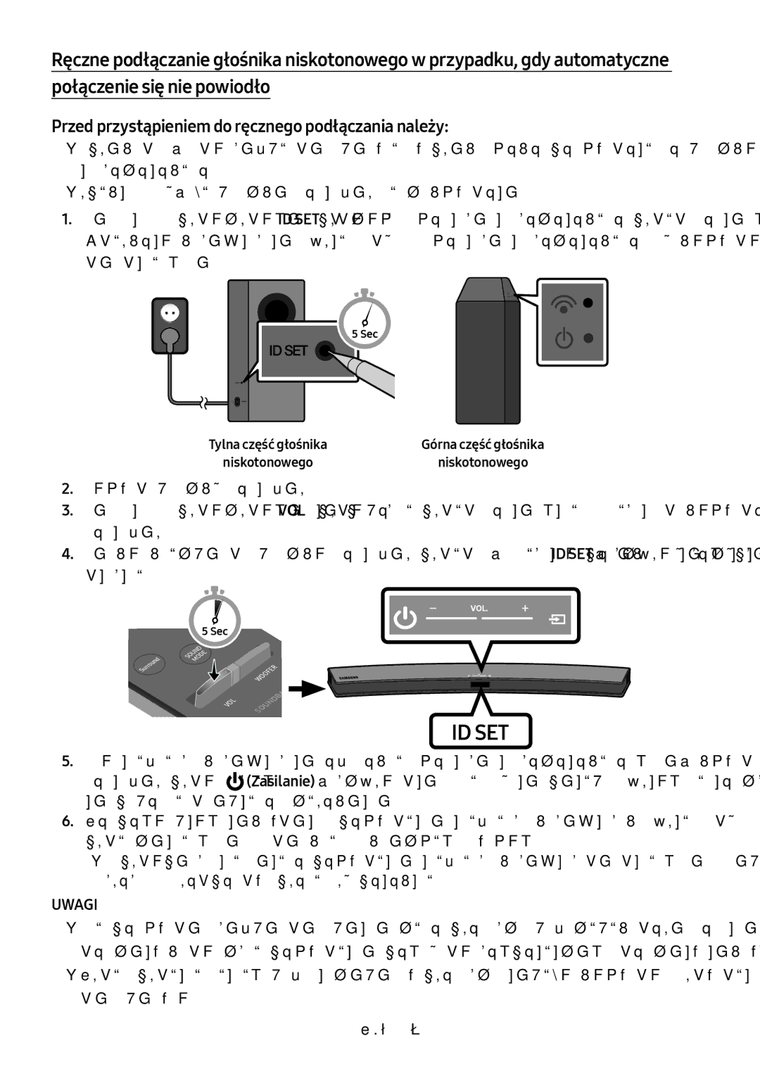 Samsung HW-M4500/ZF, HW-M4500/ZG, HW-M4500/EN, HW-M4501/ZF manual Przed przystąpieniem do ręcznego podłączania należy, Uwagi 