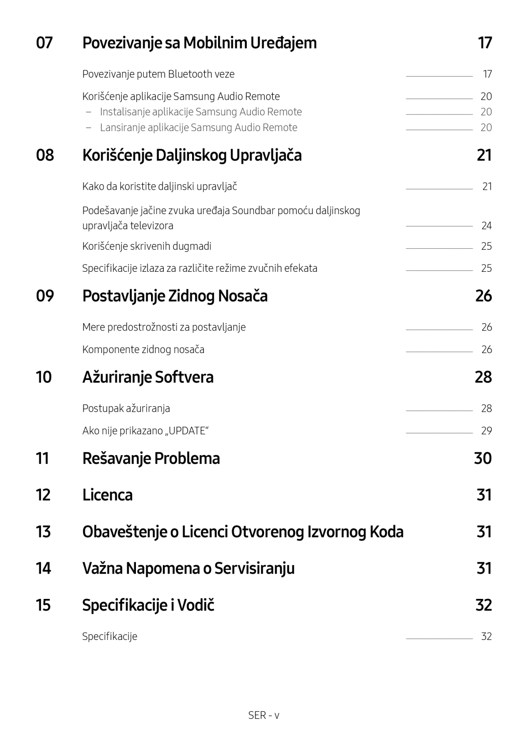 Samsung HW-M4511/XE, HW-M4500/ZG manual Povezivanje sa Mobilnim Uređajem, Korišćenje Daljinskog Upravljača, Specifikacije 