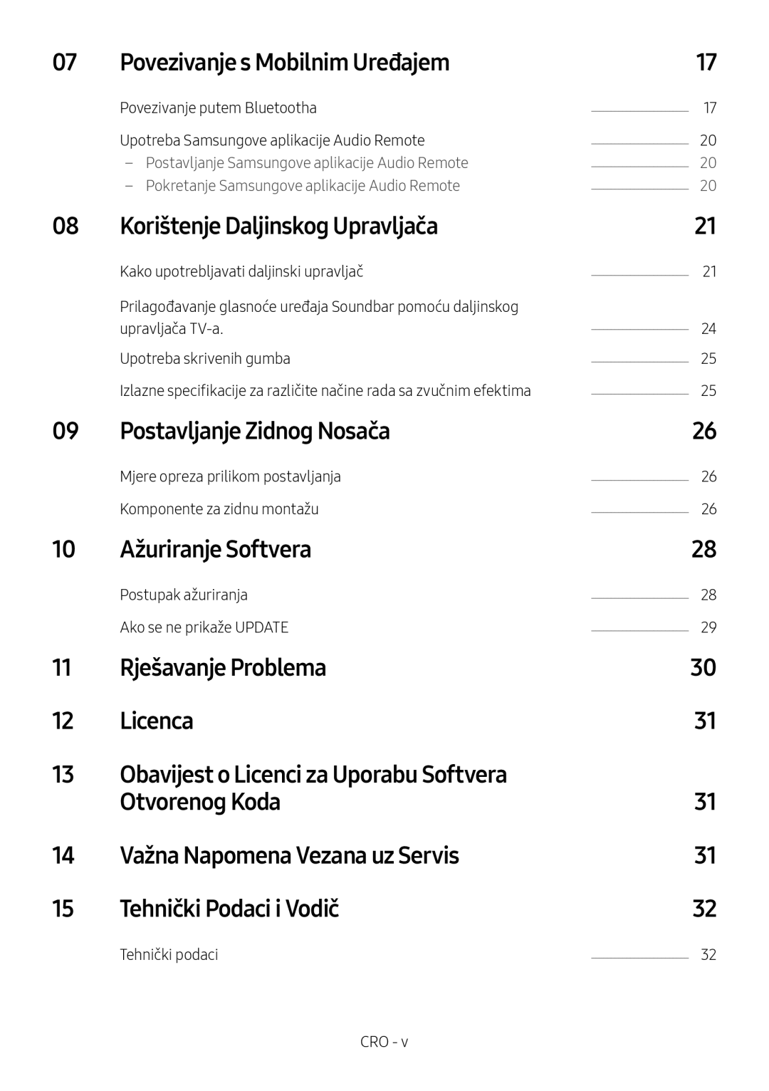 Samsung HW-M4500/ZG manual Povezivanje s Mobilnim Uređajem, Korištenje Daljinskog Upravljača, Postavljanje Zidnog Nosača 