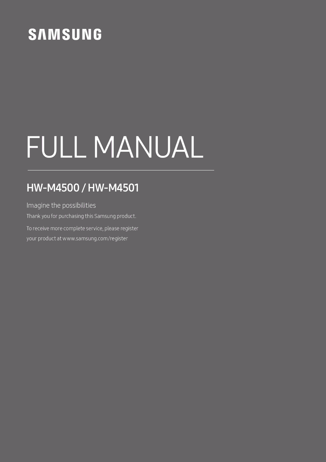 Samsung HW-M4500/EN, HW-M4500/ZG manual HW-M4500 / HW-M4501 