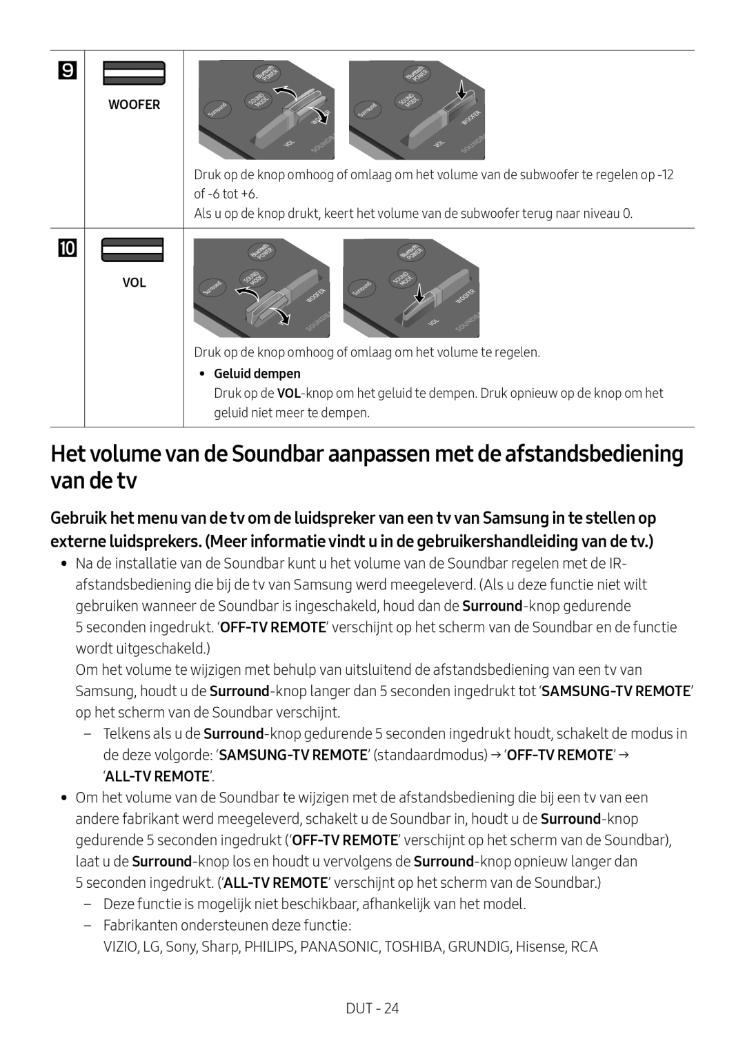 Samsung HW-M4500/ZF, HW-M4500/ZG, HW-M4500/EN manual Druk op de knop omhoog of omlaag om het volume te regelen, Geluid dempen 