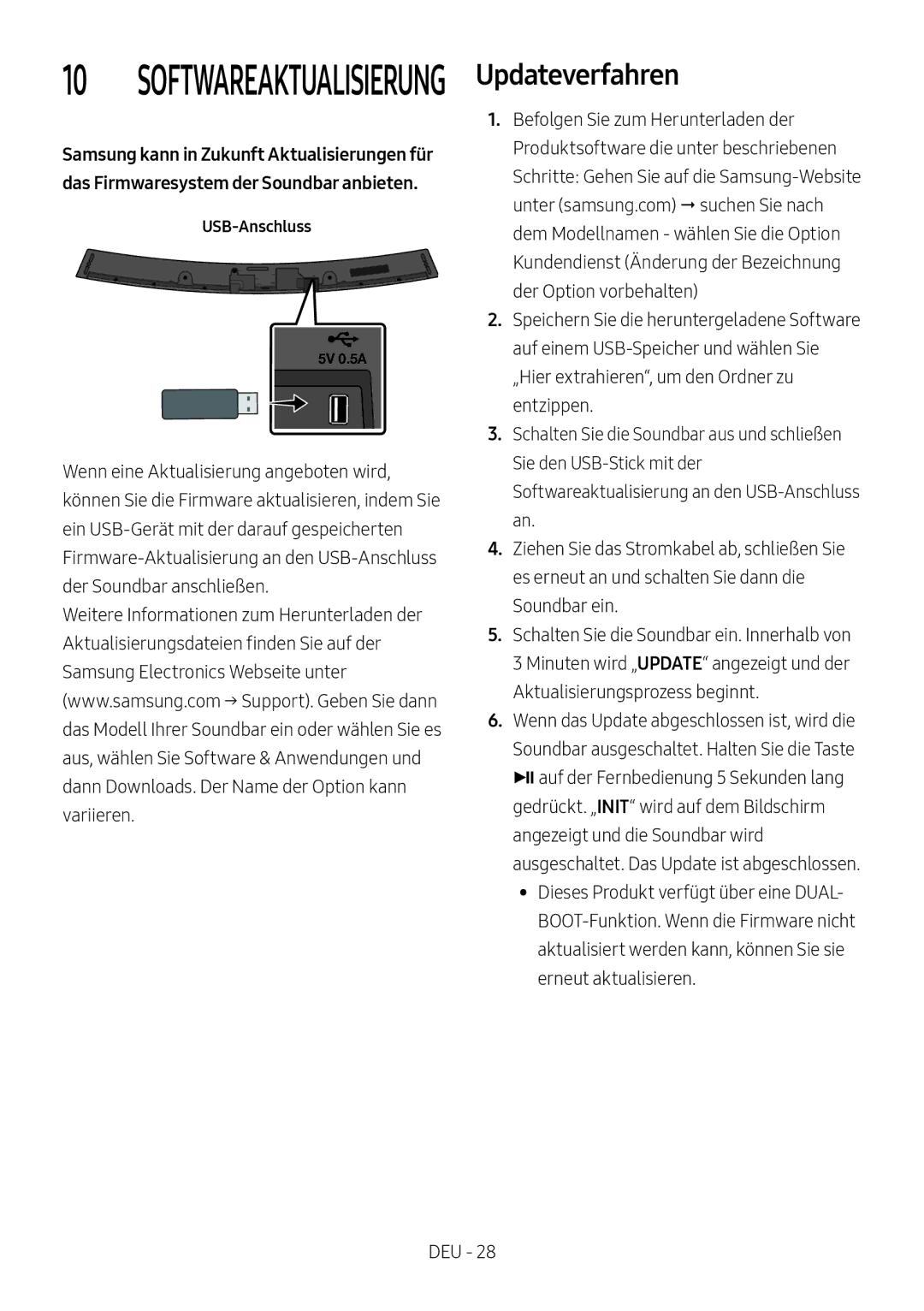 Samsung HW-M4500/ZG, HW-M4500/EN manual Updateverfahren, Softwareaktualisierung 