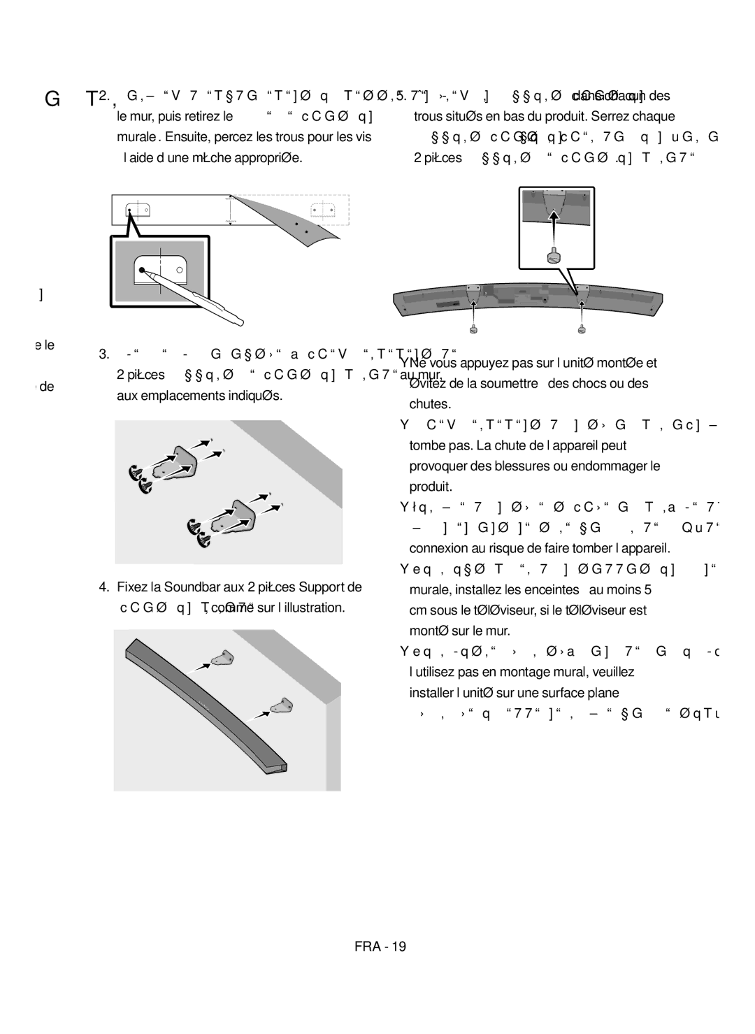 Samsung HW-M4501/EN manual Pièces Support de fixation murale 