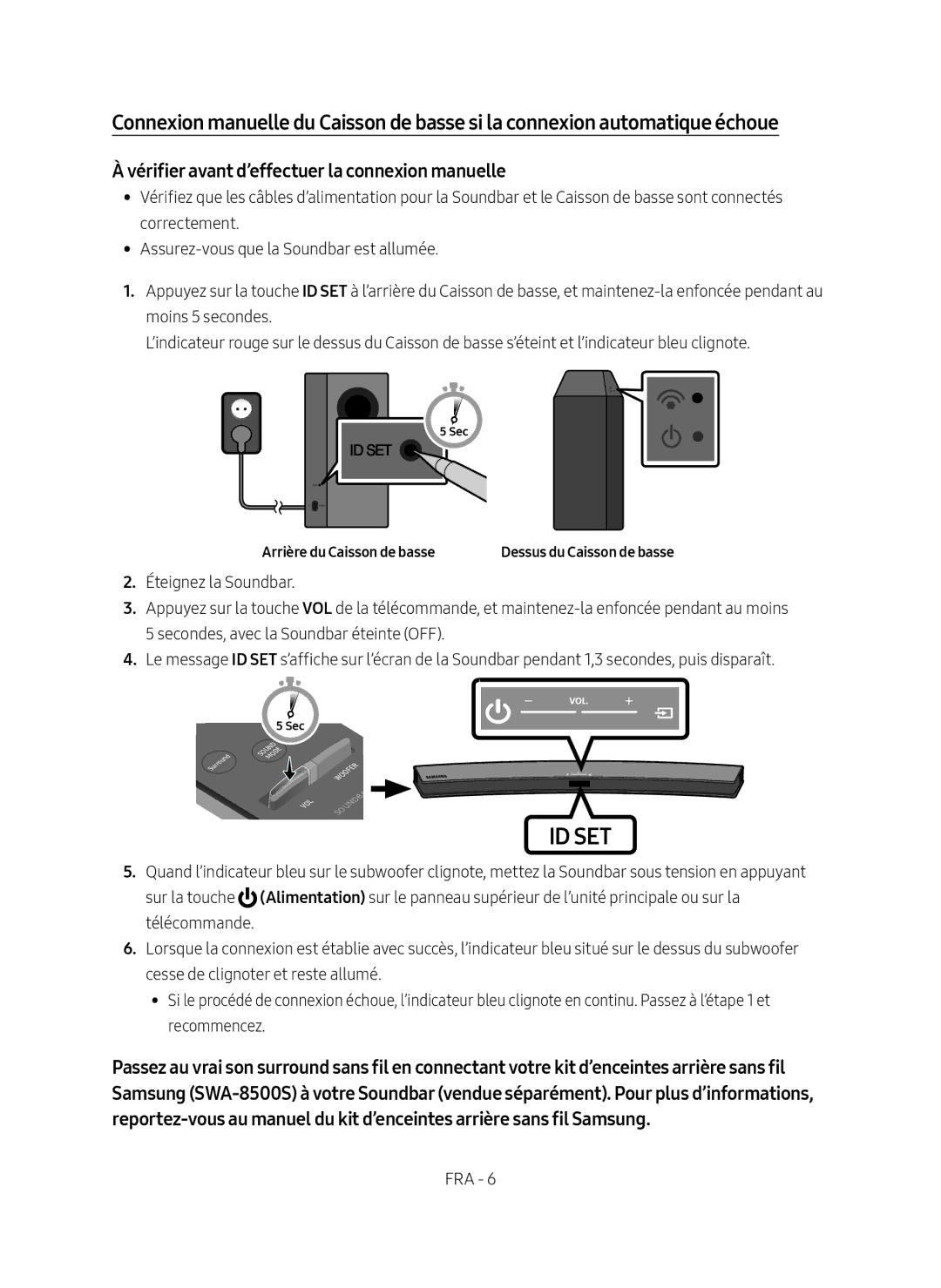 Samsung HW-M4501/EN manual Arrière du Caisson de basse 