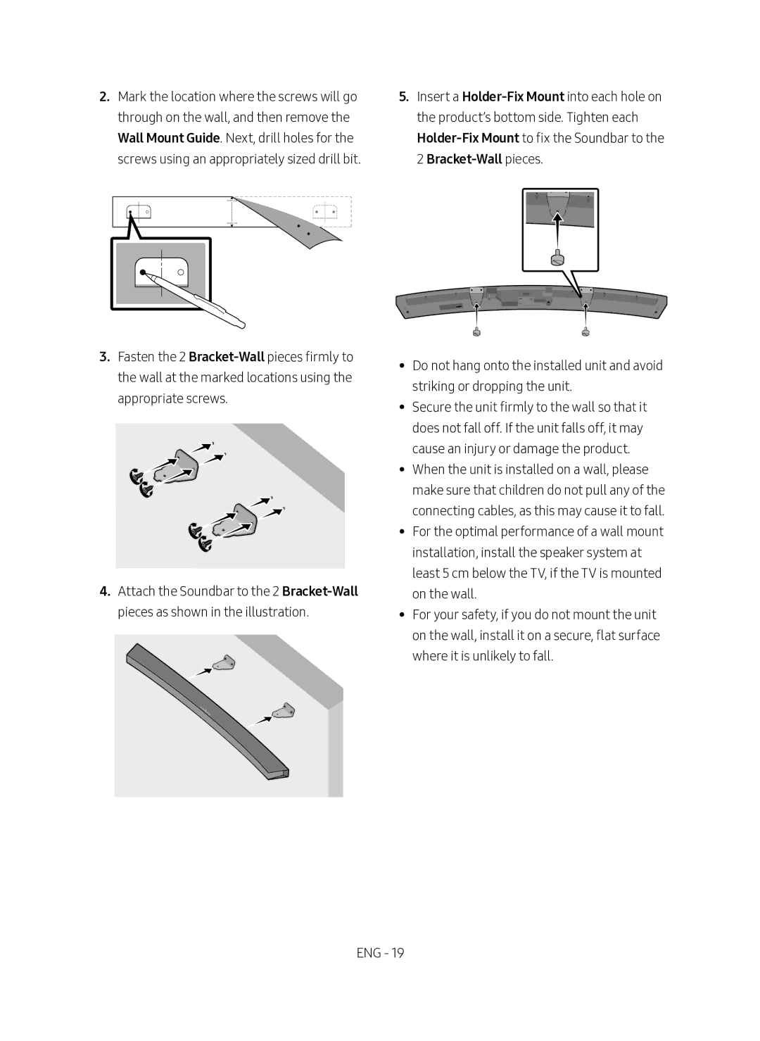 Samsung HW-M4501/SQ manual Bracket-Wall pieces 