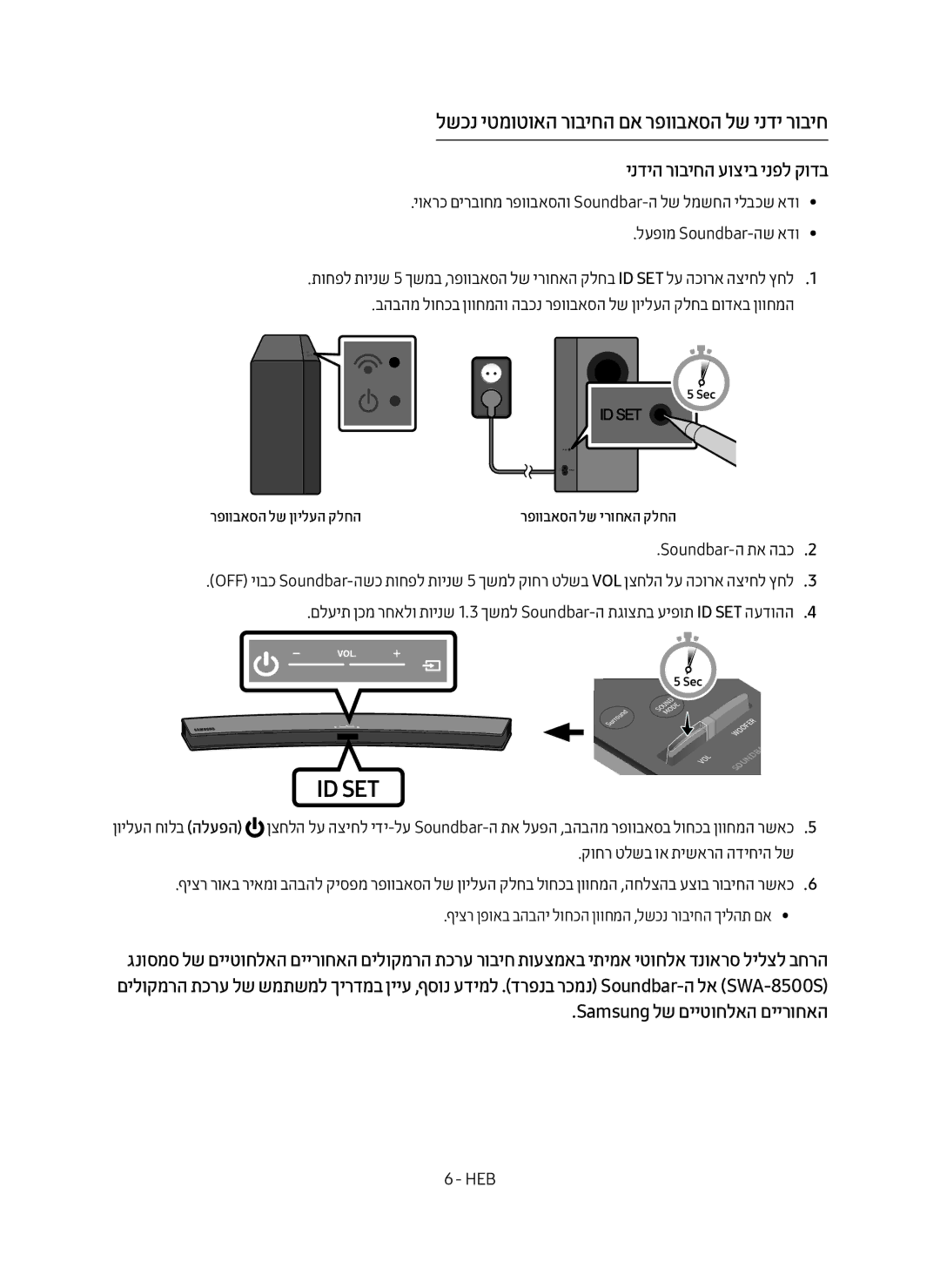 Samsung HW-M4501/SQ manual לשכנ יטמוטואה רוביחה םא רפוובאסה לש ינדי רוביח, ינדיה רוביחה עוציב ינפל קודב 