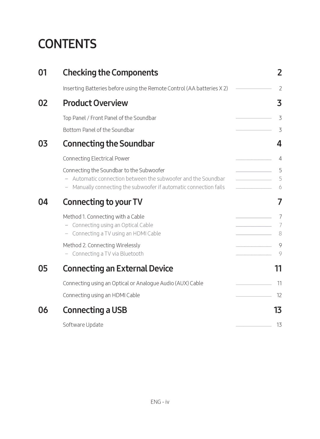 Samsung HW-M4501/SQ manual Contents 