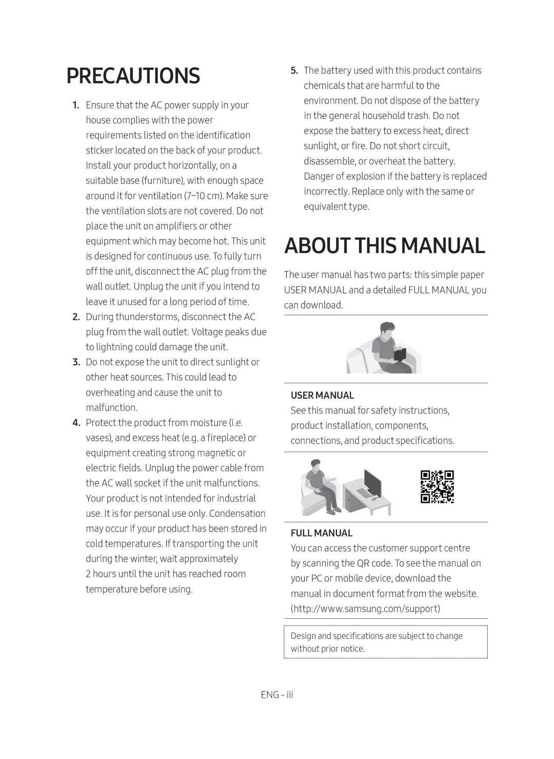 Samsung HW-M4501/ZF manual Precautions, About this Manual 