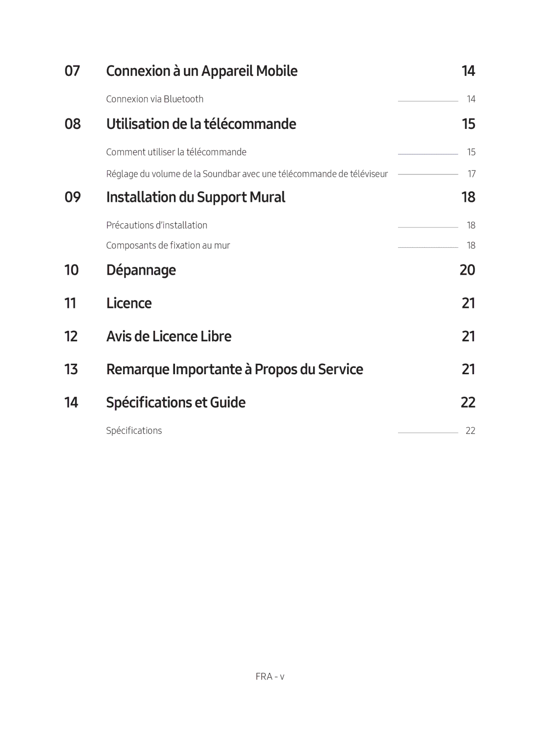 Samsung HW-M4501/ZF manual Connexion à un Appareil Mobile, Utilisation de la télécommande, Installation du Support Mural 