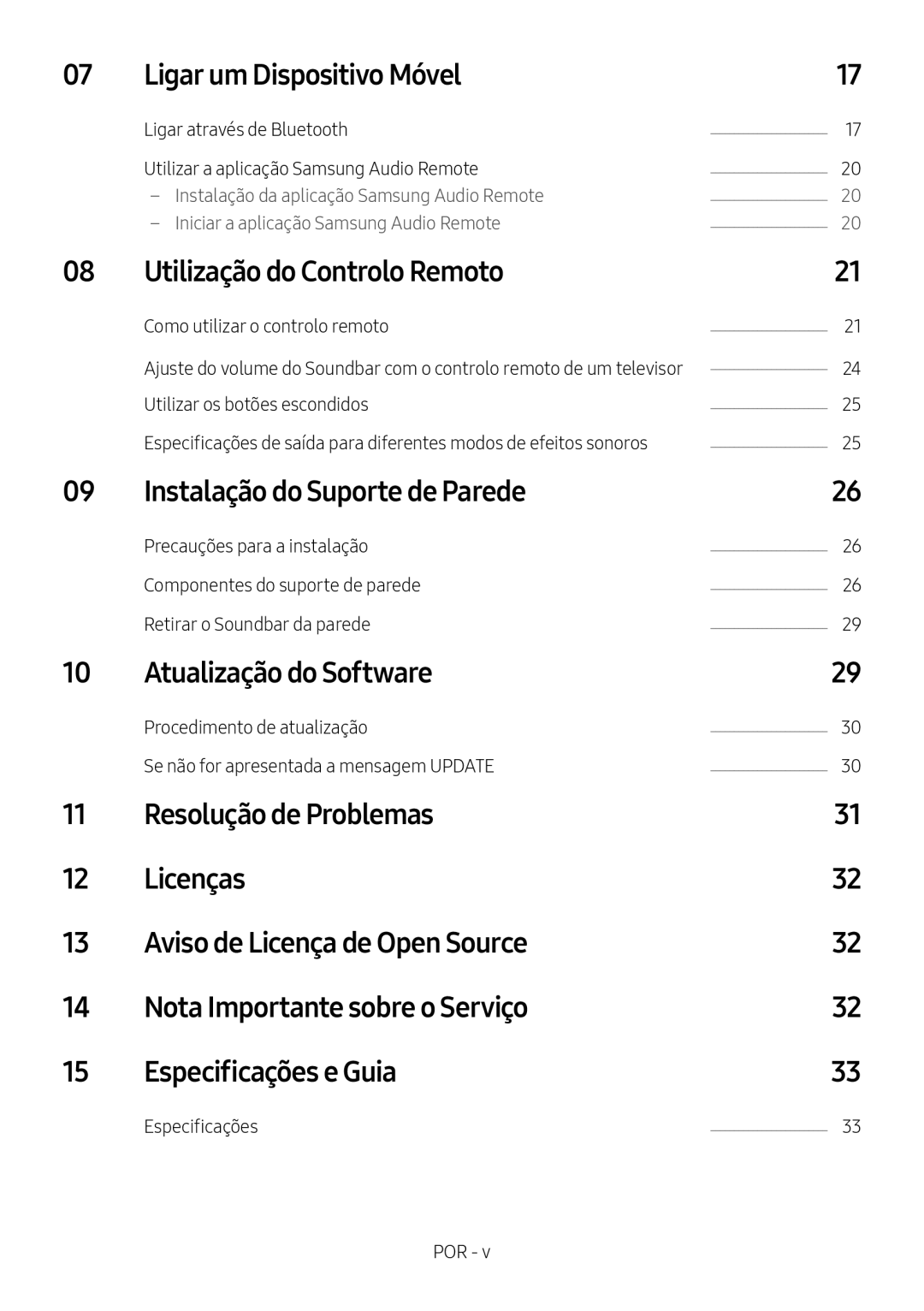 Samsung HW-M450/EN, HW-M450/ZG Ligar um Dispositivo Móvel, Utilização do Controlo Remoto, Instalação do Suporte de Parede 