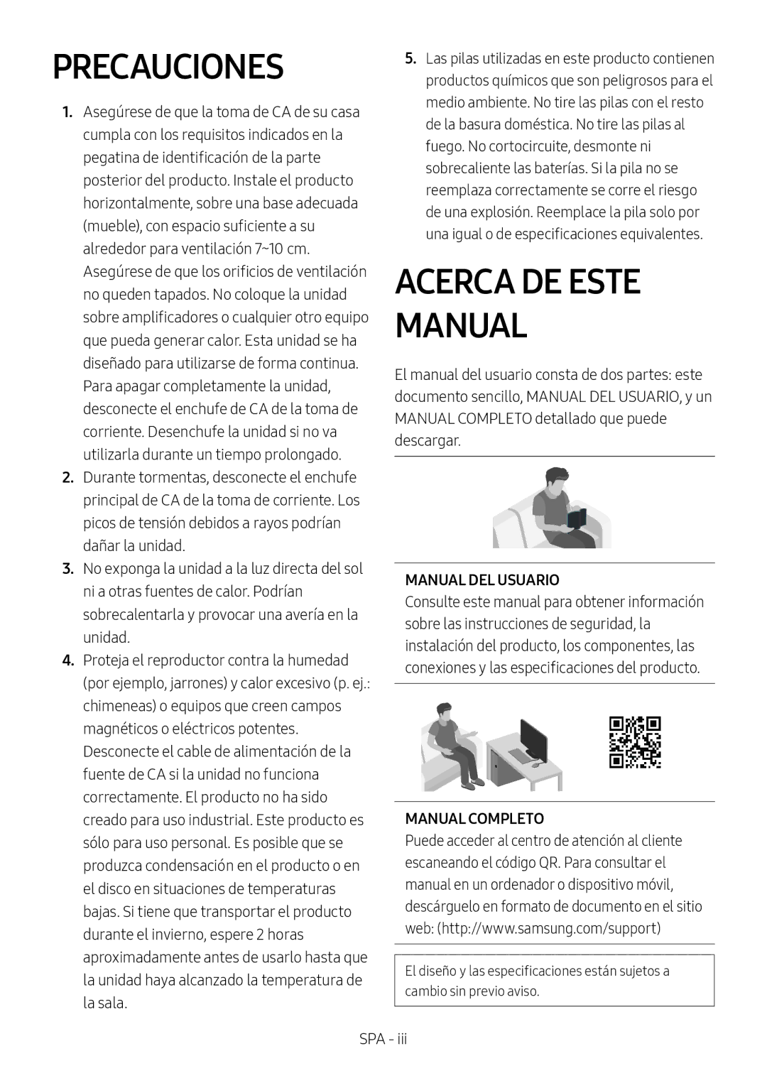 Samsung HW-M460/XE, HW-M450/EN, HW-M450/ZG, HW-M450/ZF manual Precauciones, Acerca DE Este Manual, Manual DEL Usuario 