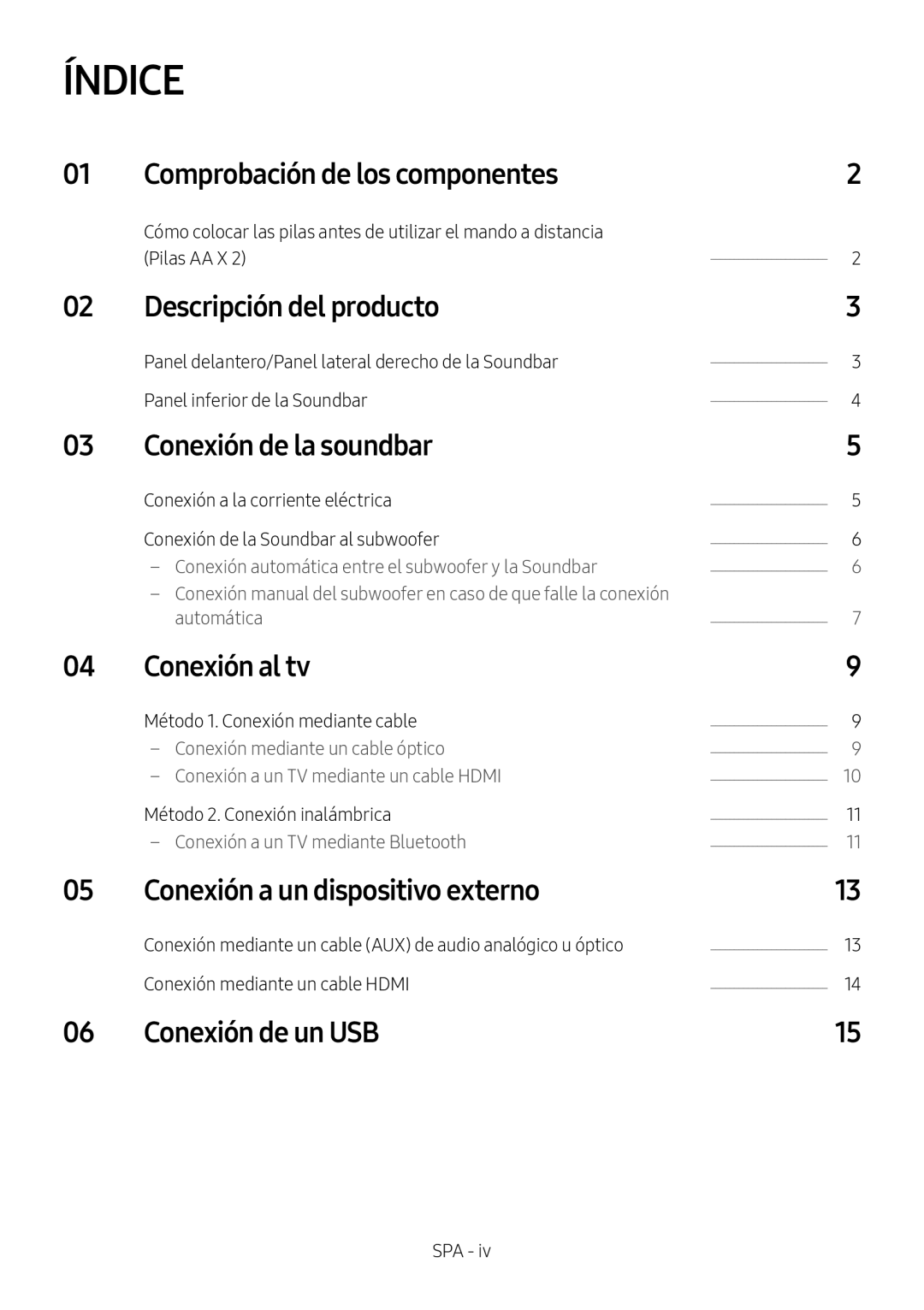 Samsung HW-M450/EN, HW-M450/ZG, HW-M450/ZF, HW-M460/XE manual Índice 