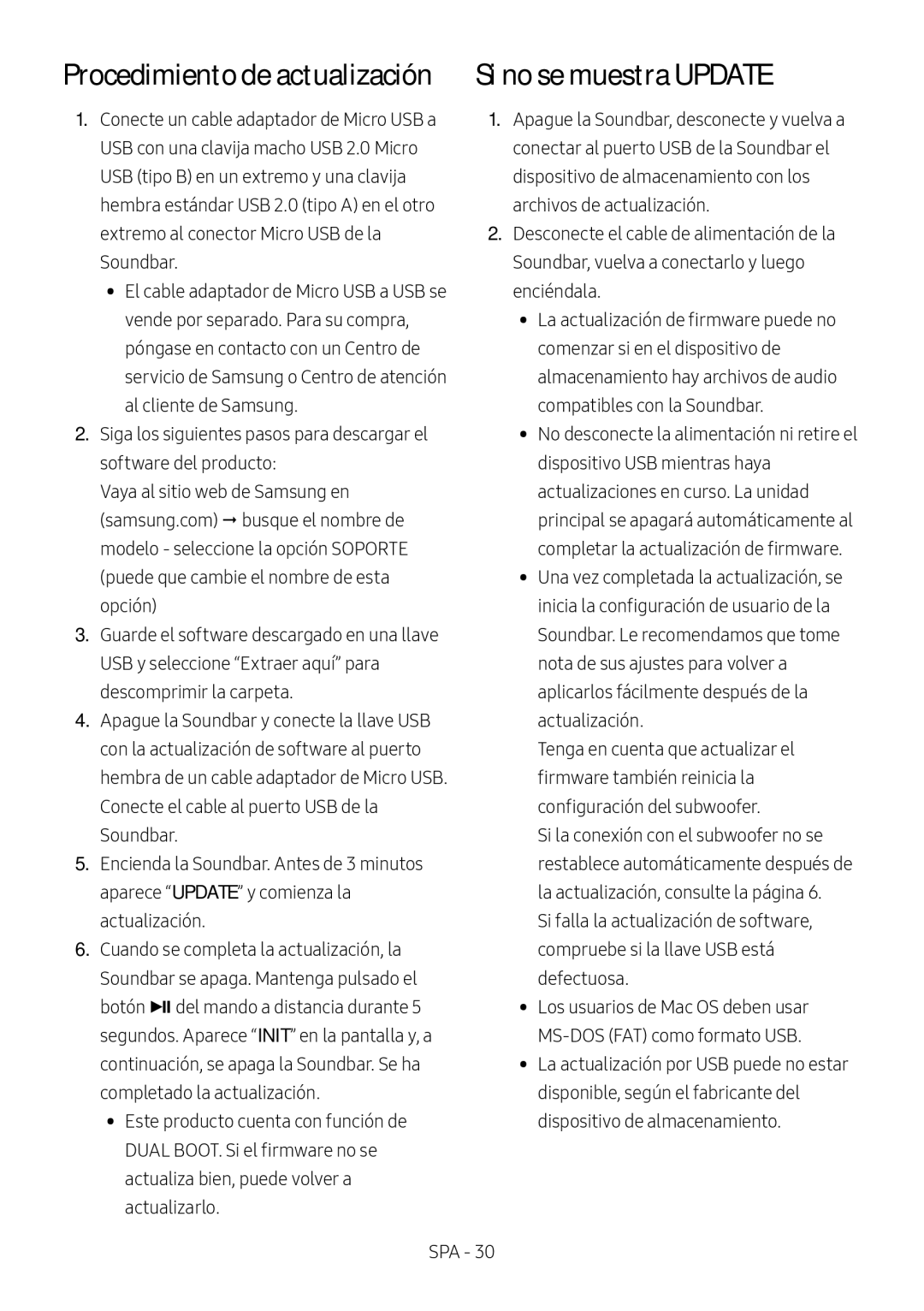 Samsung HW-M450/ZF, HW-M450/EN, HW-M450/ZG, HW-M460/XE manual Procedimiento de actualización, Si no se muestra Update 