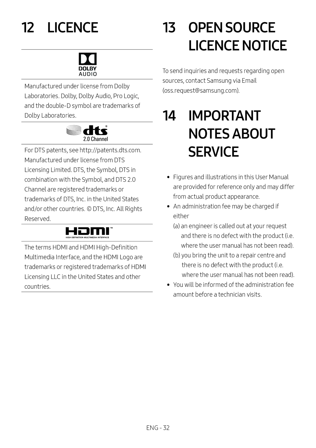 Samsung HW-M450/EN, HW-M450/ZG, HW-M450/ZF, HW-M460/XE manual Open Source Licence Notice 