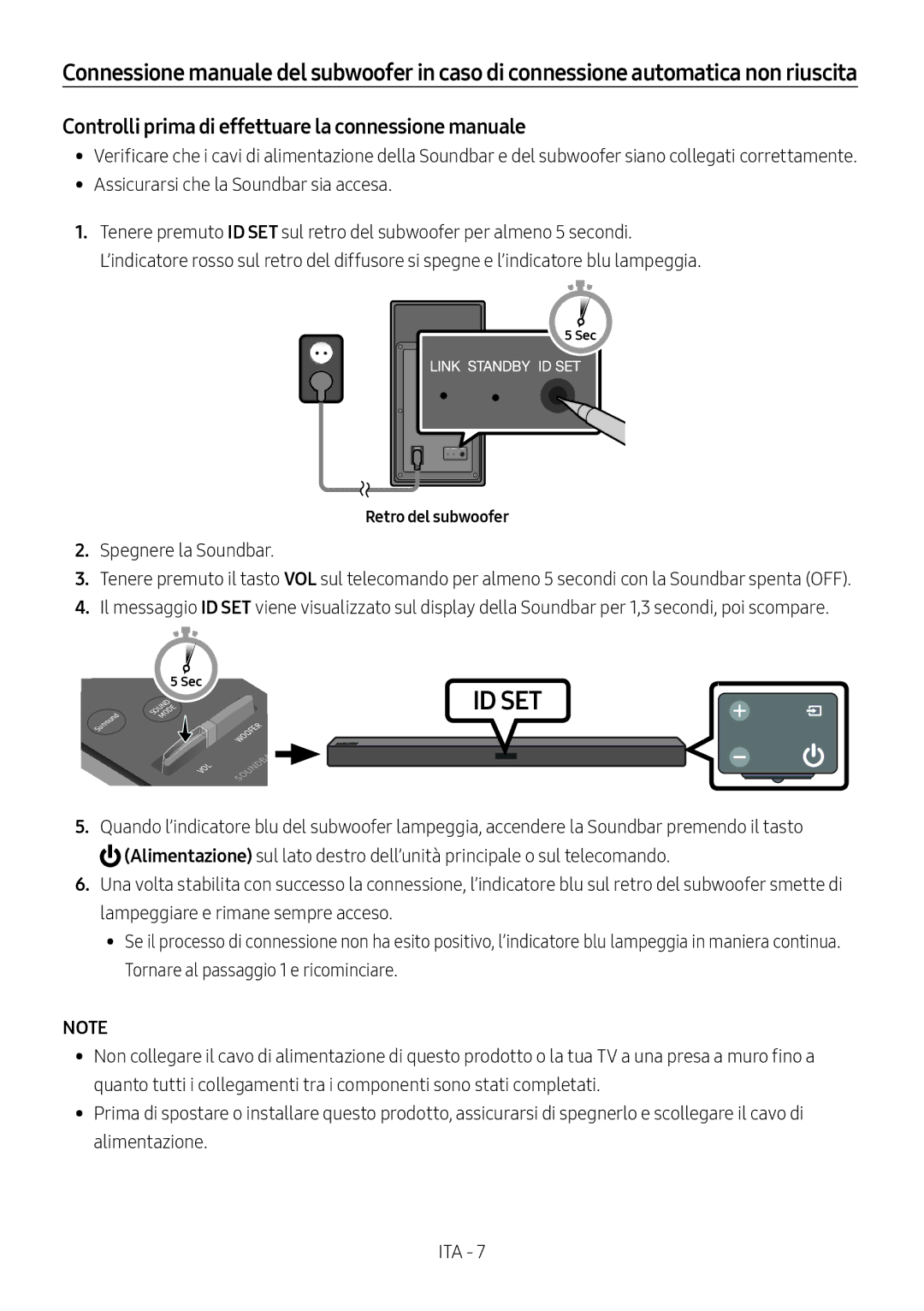 Samsung HW-M450/ZG, HW-M450/EN, HW-M450/ZF Controlli prima di effettuare la connessione manuale, Retro del subwoofer 