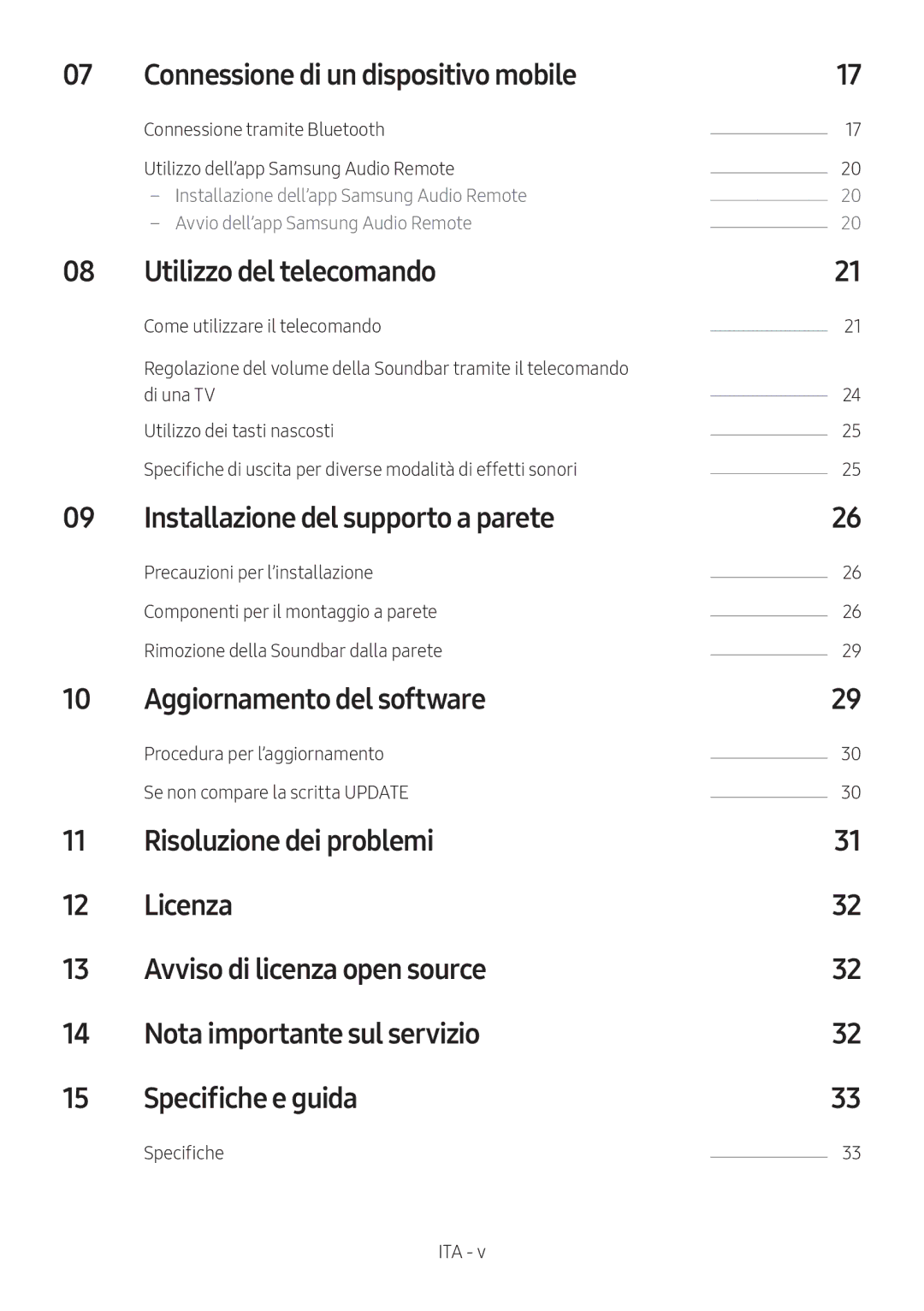 Samsung HW-M450/ZF Connessione di un dispositivo mobile, Utilizzo del telecomando, Installazione del supporto a parete 