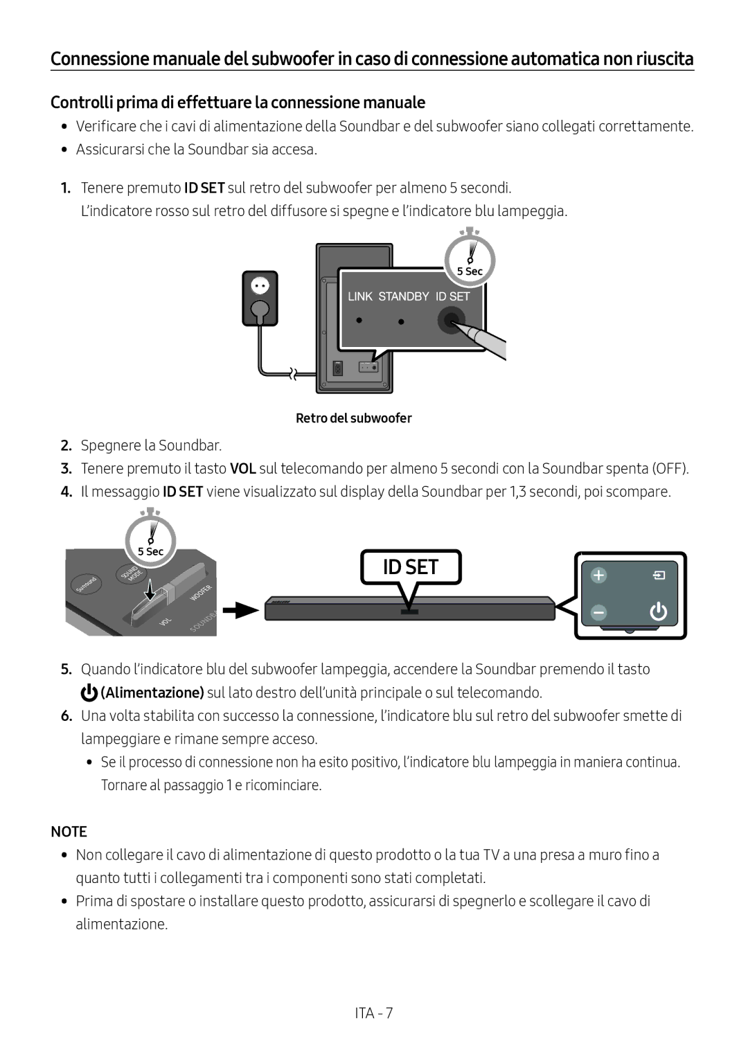 Samsung HW-M450/EN, HW-M450/ZG, HW-M450/ZF Controlli prima di effettuare la connessione manuale, Retro del subwoofer 