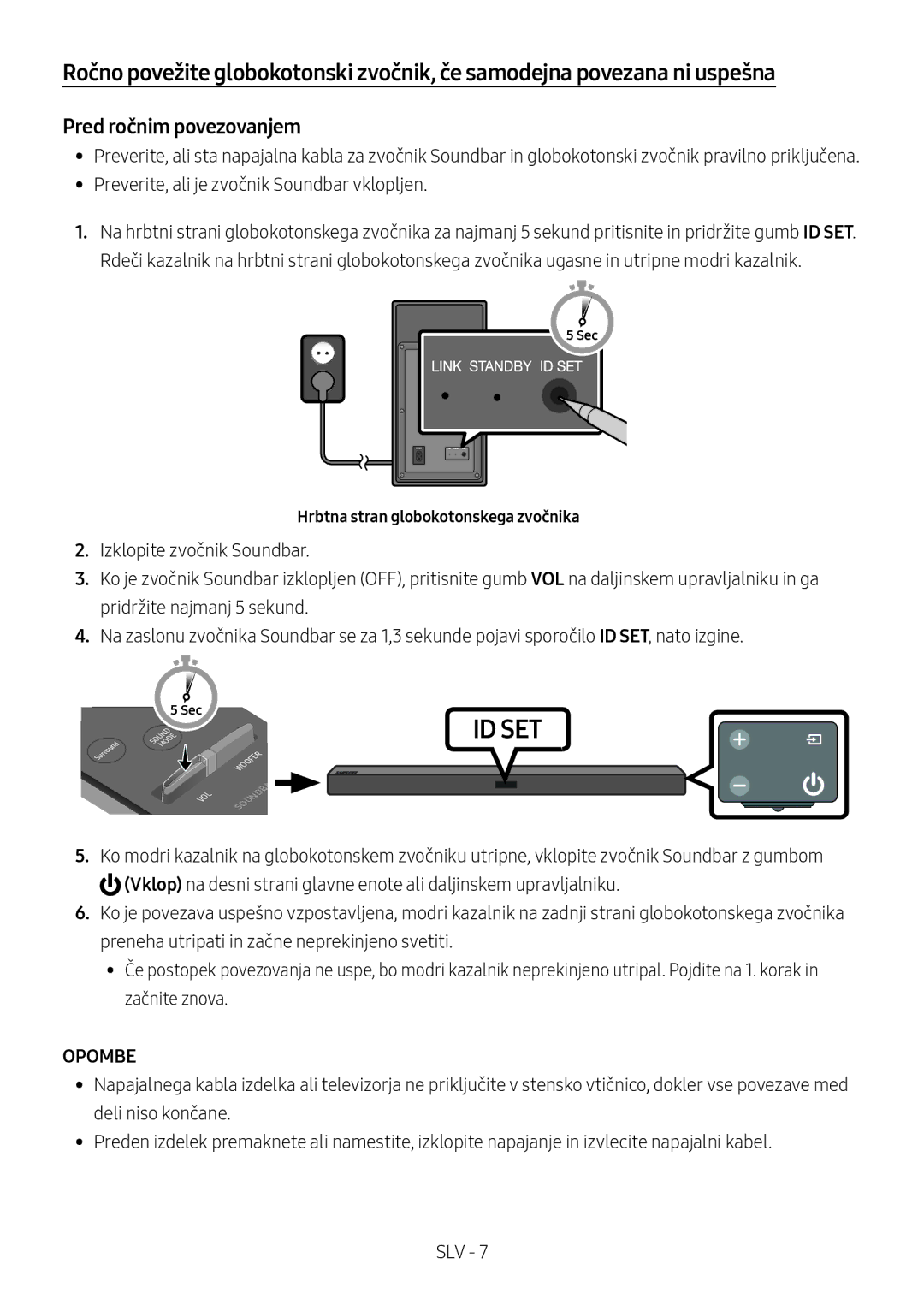 Samsung HW-M460/XE, HW-M450/EN, HW-M450/ZG manual Pred ročnim povezovanjem, Opombe, Hrbtna stran globokotonskega zvočnika 