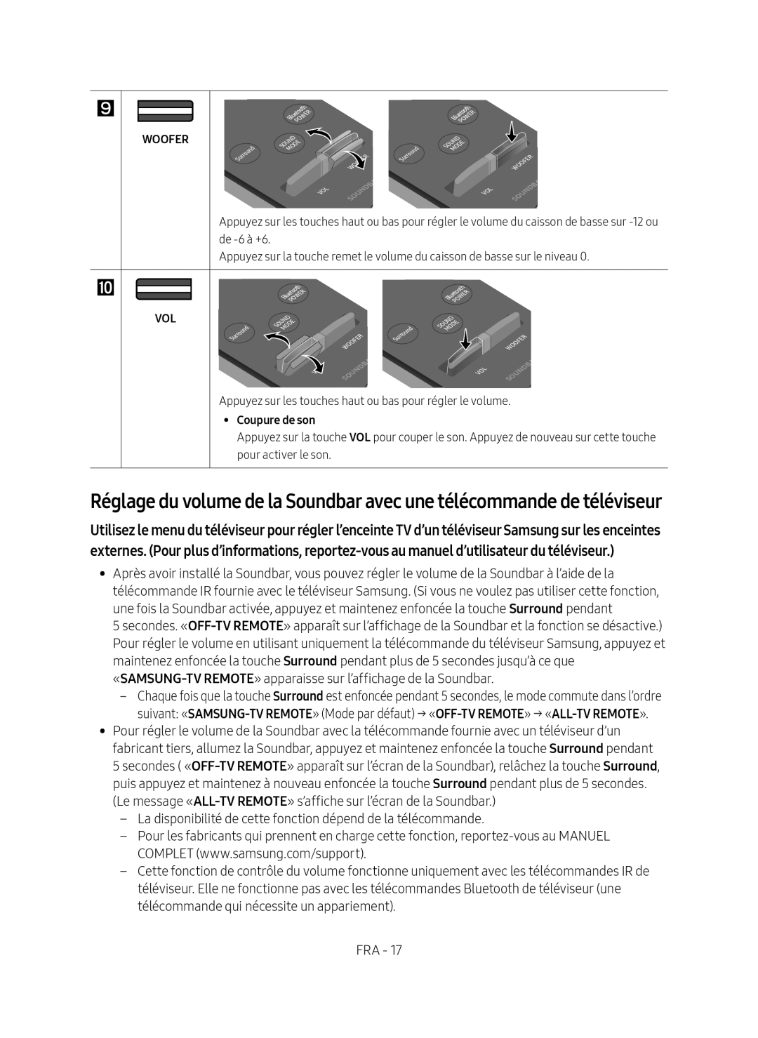 Samsung HW-M450/ZG, HW-M450/EN, HW-M450/ZF manual Coupure de son 