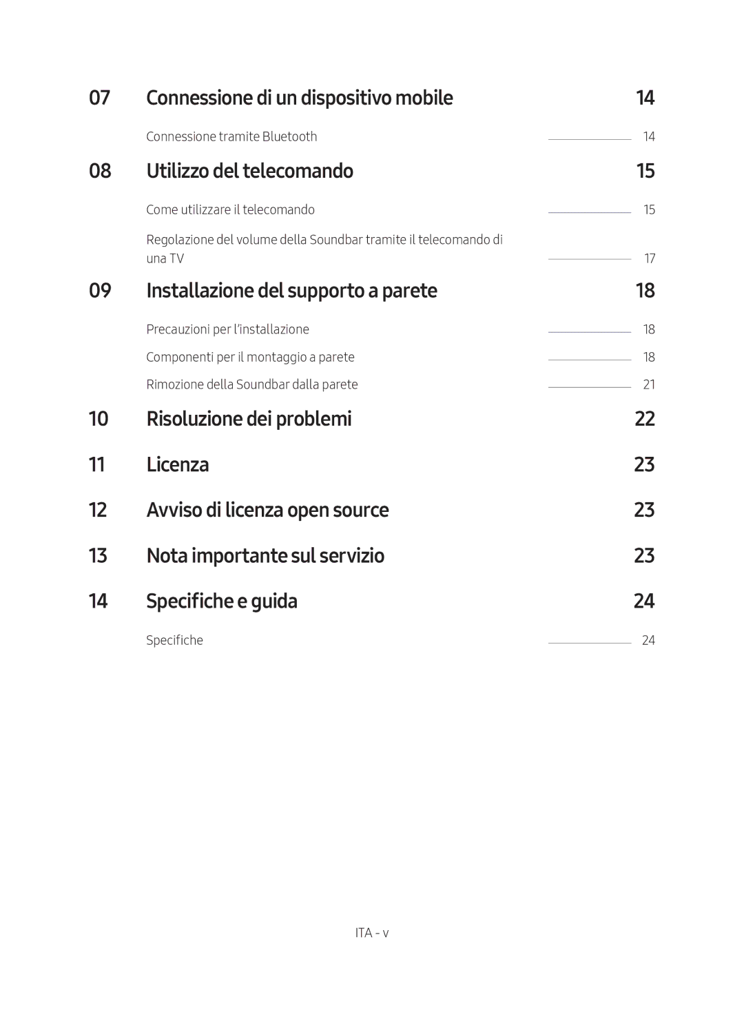 Samsung HW-M450/ZG Connessione di un dispositivo mobile, Utilizzo del telecomando, Installazione del supporto a parete 