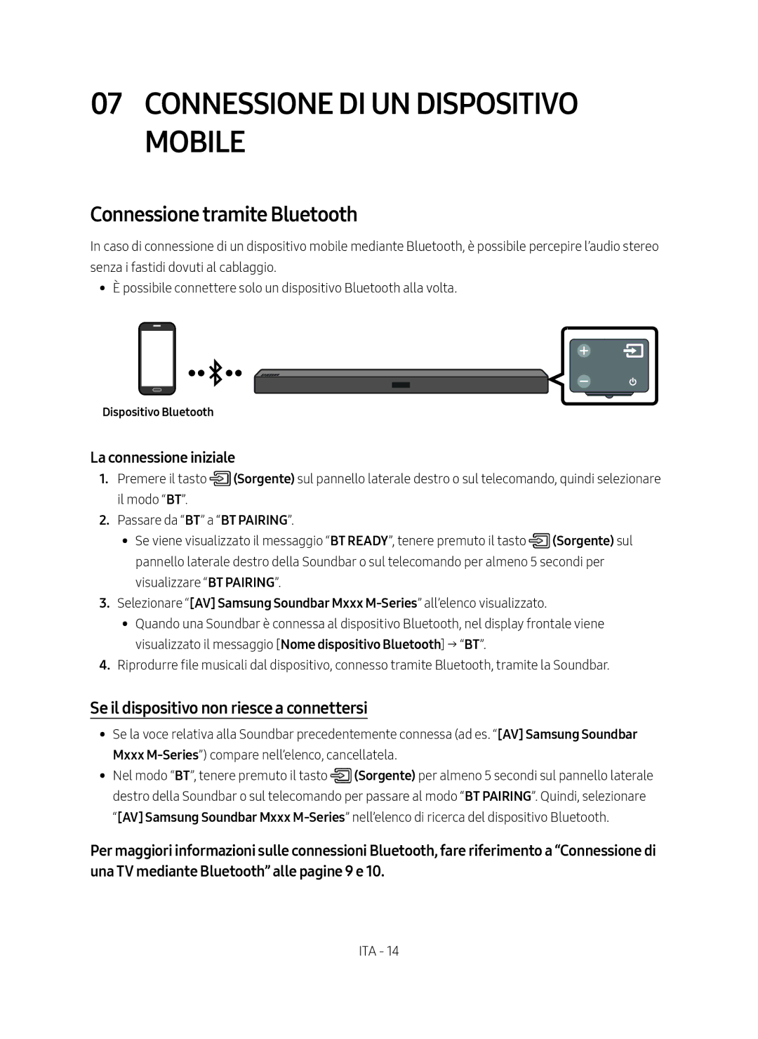 Samsung HW-M450/ZF, HW-M450/EN Connessione DI UN Dispositivo Mobile, Connessione tramite Bluetooth, Dispositivo Bluetooth 