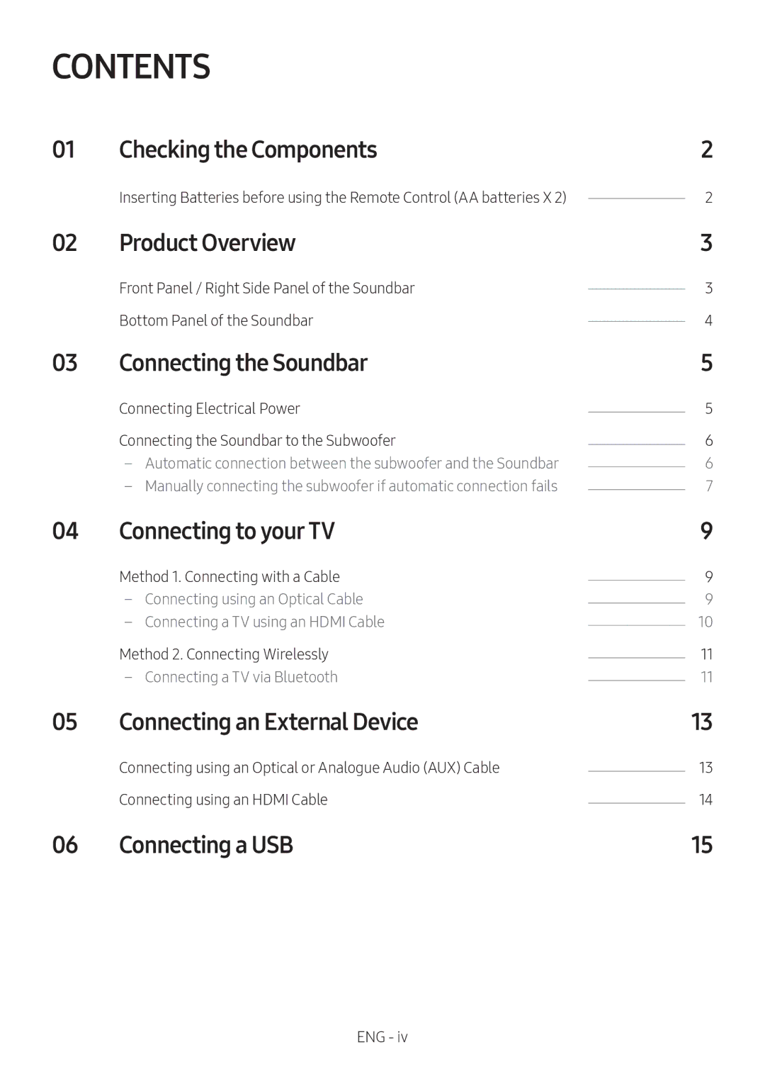 Samsung HW-M450/EN, HW-M450/ZG manual Contents 