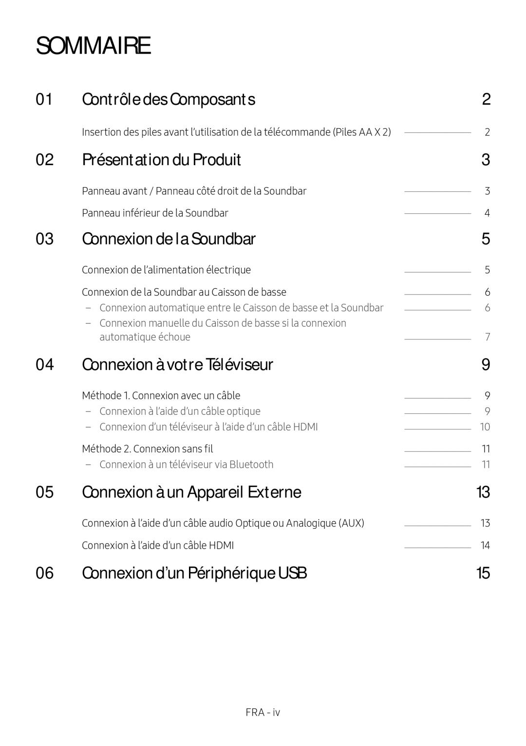 Samsung HW-M450/EN, HW-M450/ZG manual Sommaire 