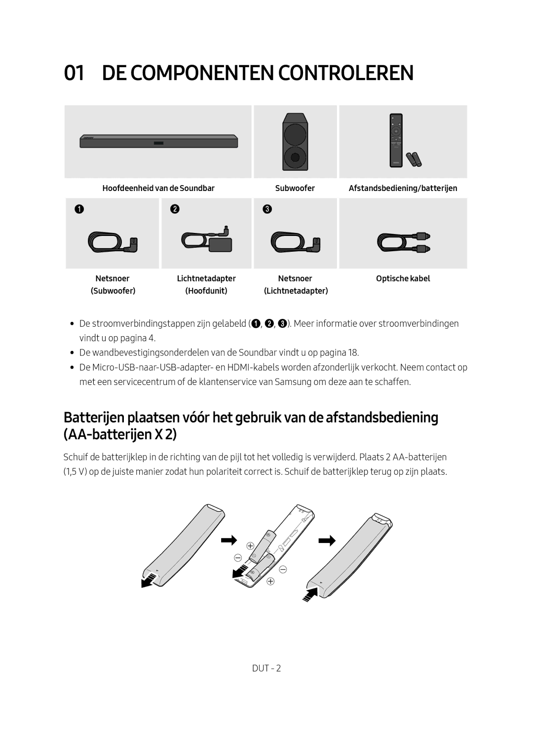 Samsung HW-M450/EN manual De Componenten Controleren 