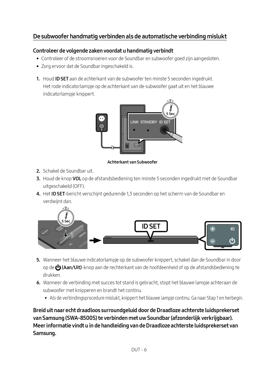 Samsung HW-M450/EN manual Achterkant van Subwoofer 