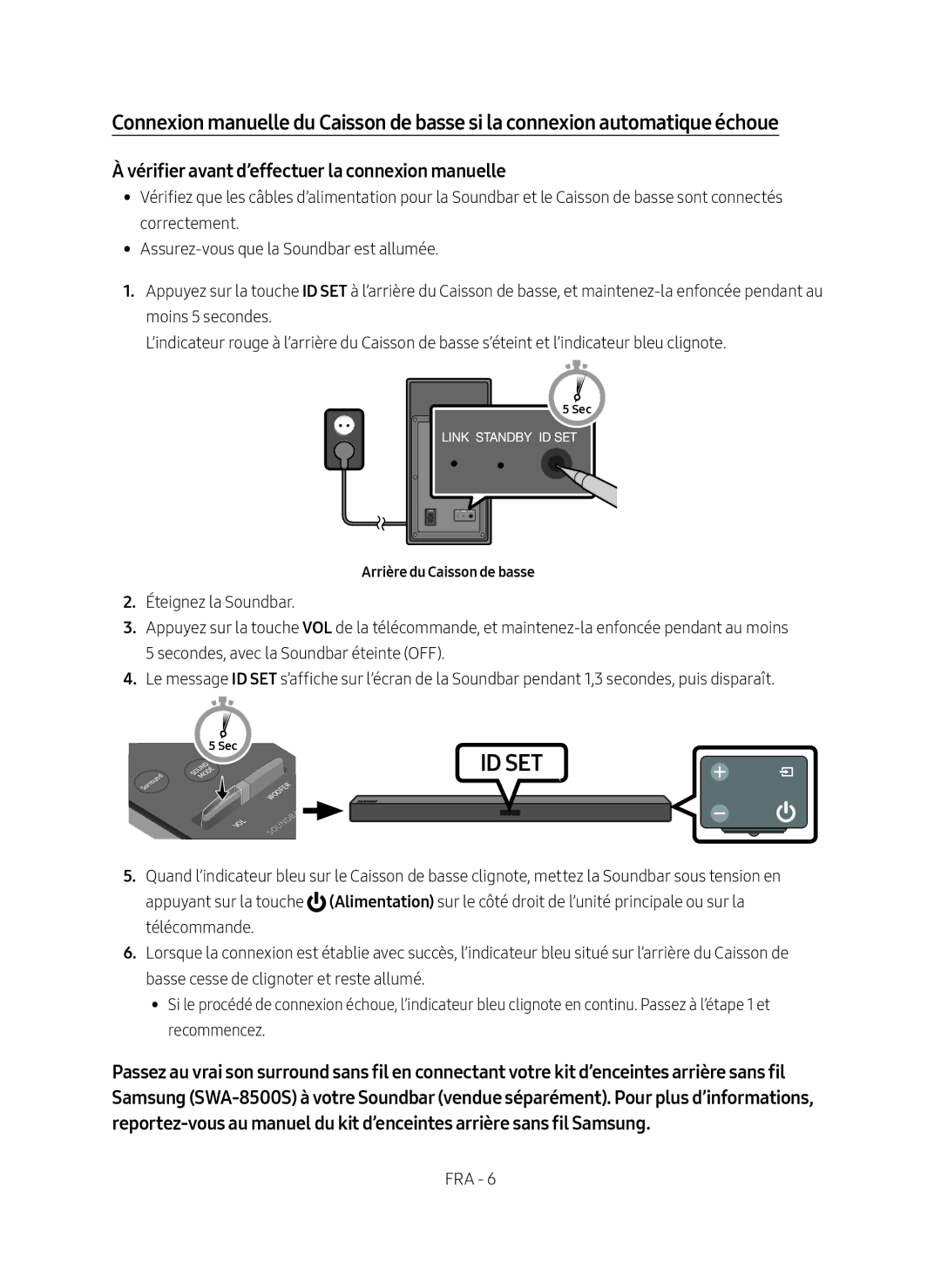 Samsung HW-M450/EN manual Arrière du Caisson de basse 