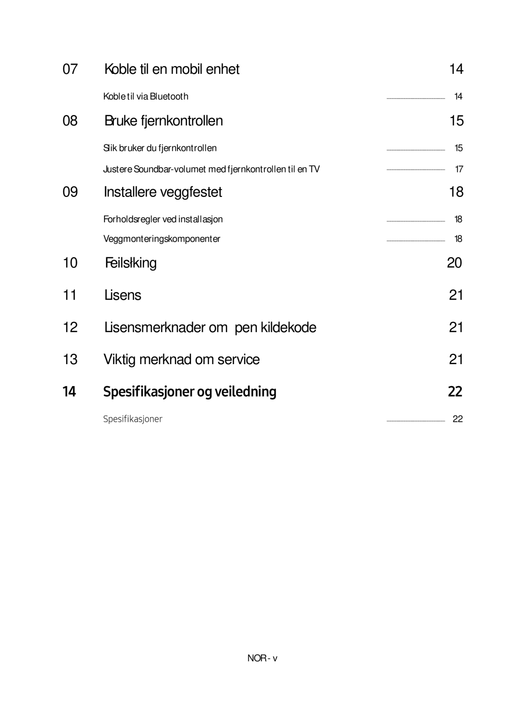 Samsung HW-M4510/XE manual Koble til en mobil enhet, Bruke fjernkontrollen, Installere veggfestet 