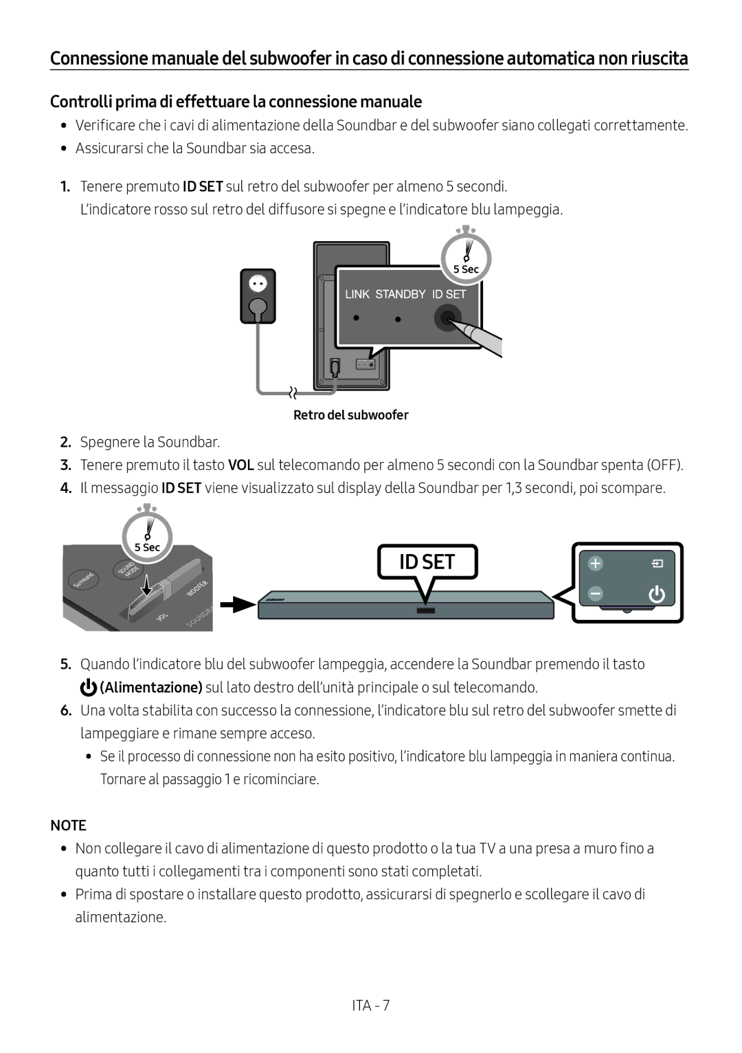 Samsung HW-M550/ZF, HW-M550/EN, HW-M560/XE Controlli prima di effettuare la connessione manuale, Retro del subwoofer 